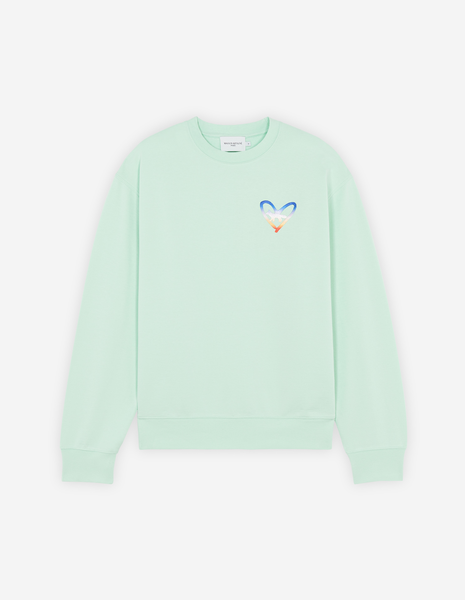 GRADIENT HEART EMBROIDERY RELAXED SWEATSHIRT