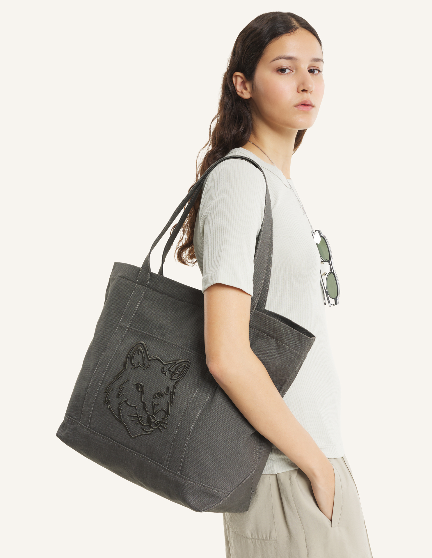 FOX HEAD LARGE TOTE | Maison Kitsuné
