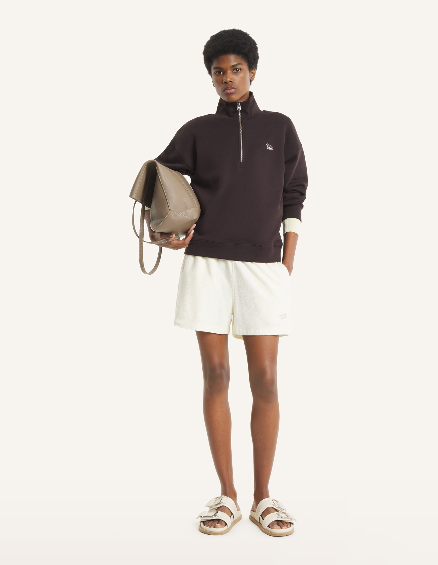 BABY FOX HALF ZIP SWEATSHIRT | Maison Kitsuné