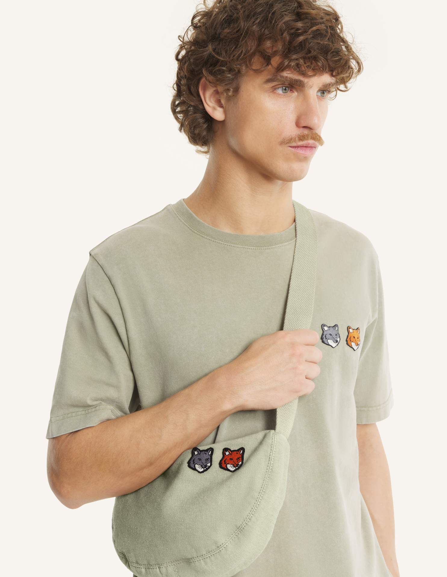 MAISON KITSUNÉ DOUBLE FOX HEAD BUMBAG DOUBLE FOX HEAD FADED BUMBAG | Maison Kitsuné