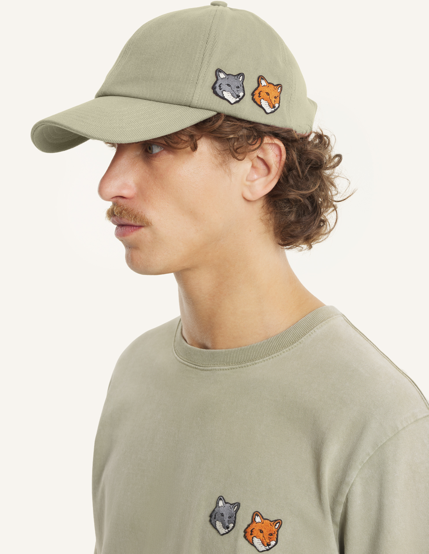 DOUBLE FOX HEAD FADED CAP | Maison Kitsuné