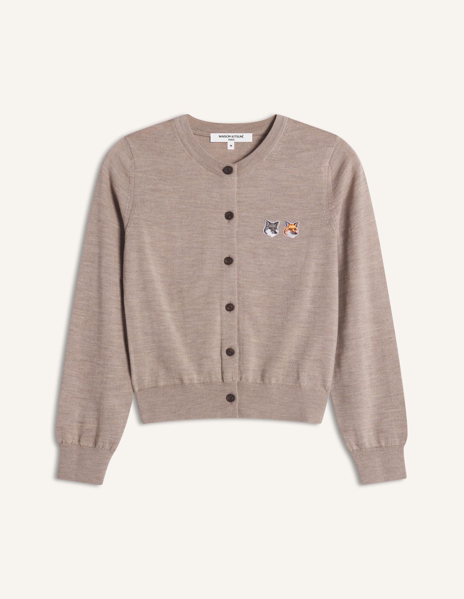 MAISON KITSUNÉ ダブル フォックスヘッドメリノレギュラージャンパー ダブル フォックスヘッド メリノ レギュラー カーディガン | Maison
