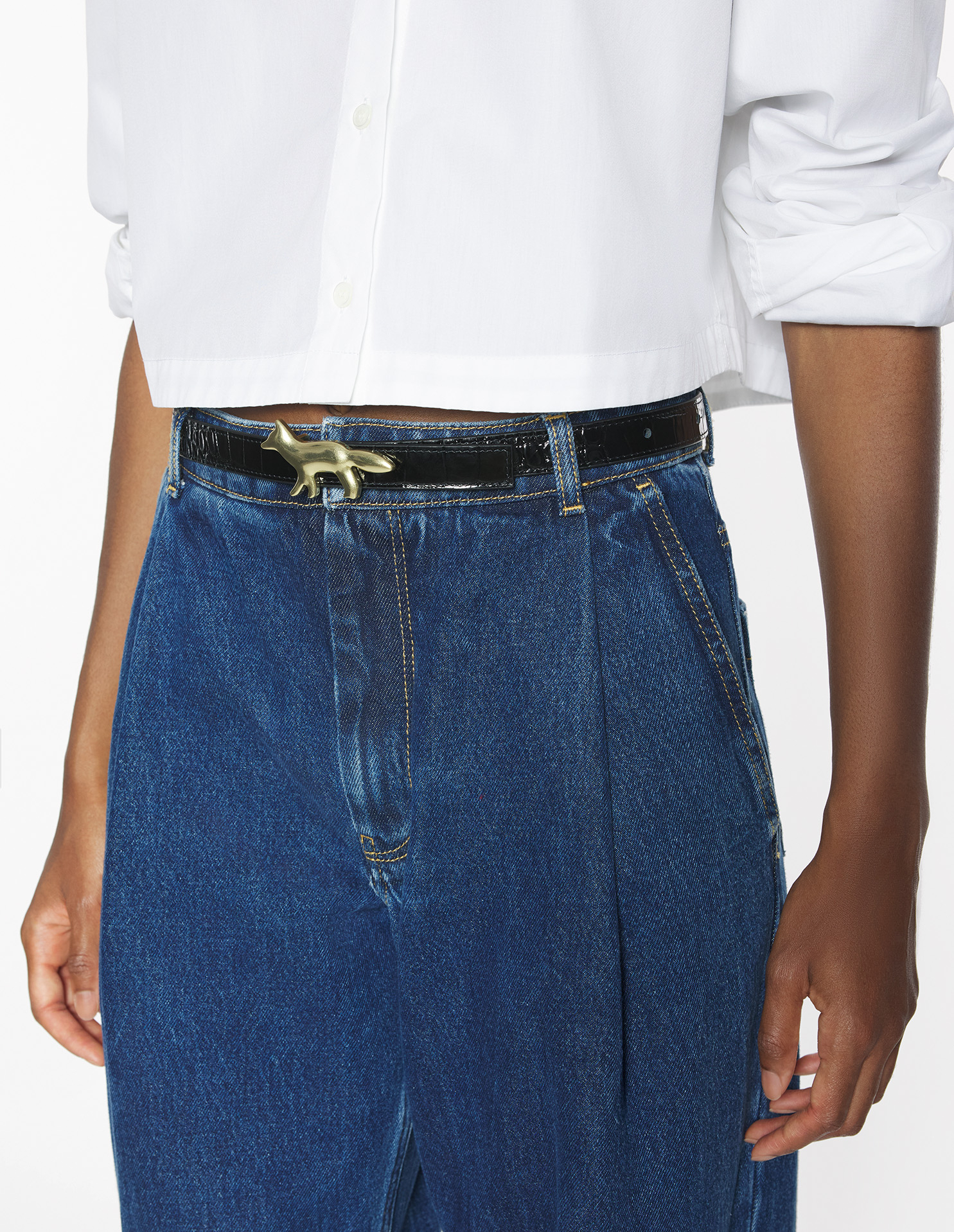 PROFILE FOX LEATHER BELT | Maison Kitsuné