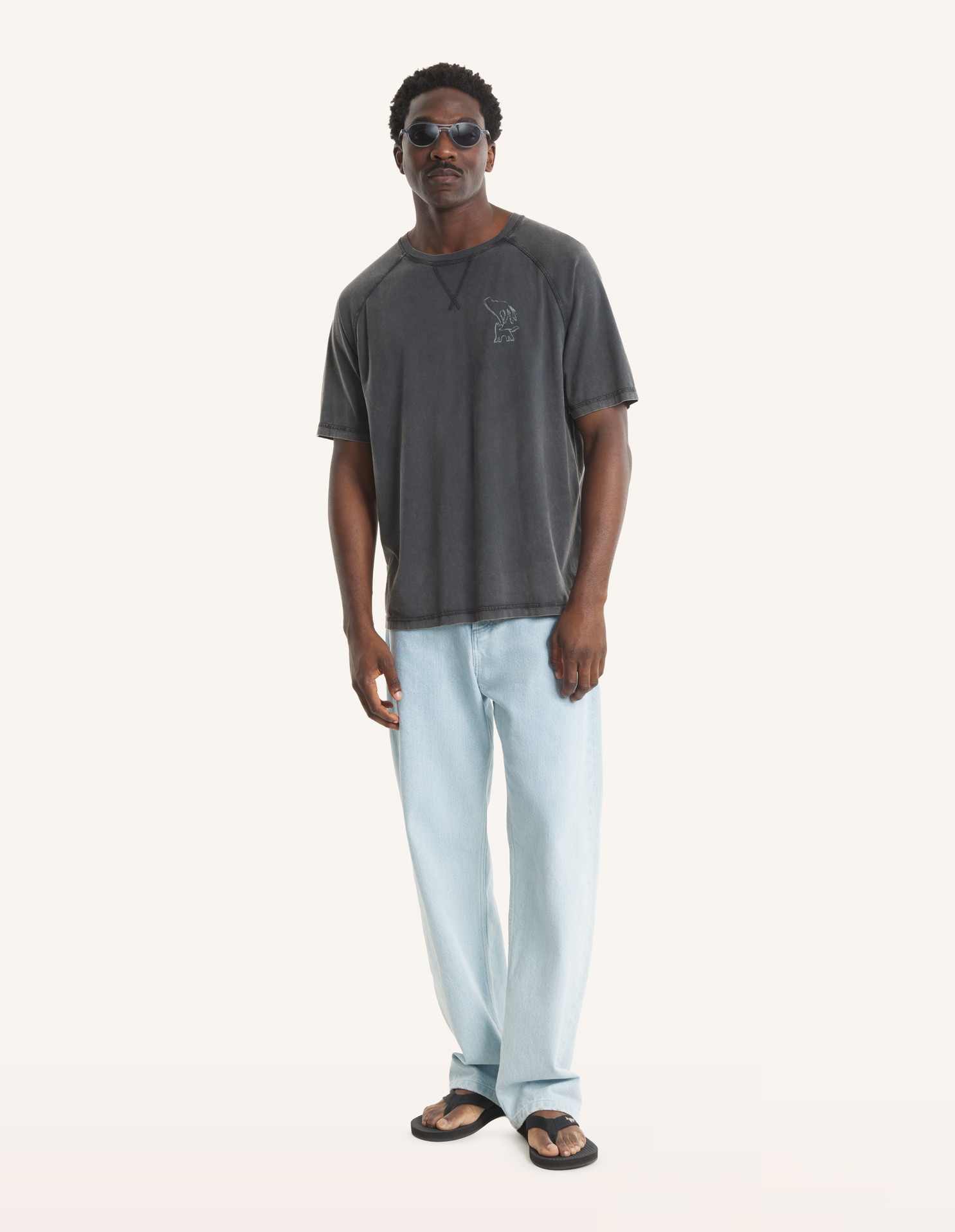 FOUNTAIN STAMP FADED COMFORT TEE-SHIRT | Maison Kitsuné