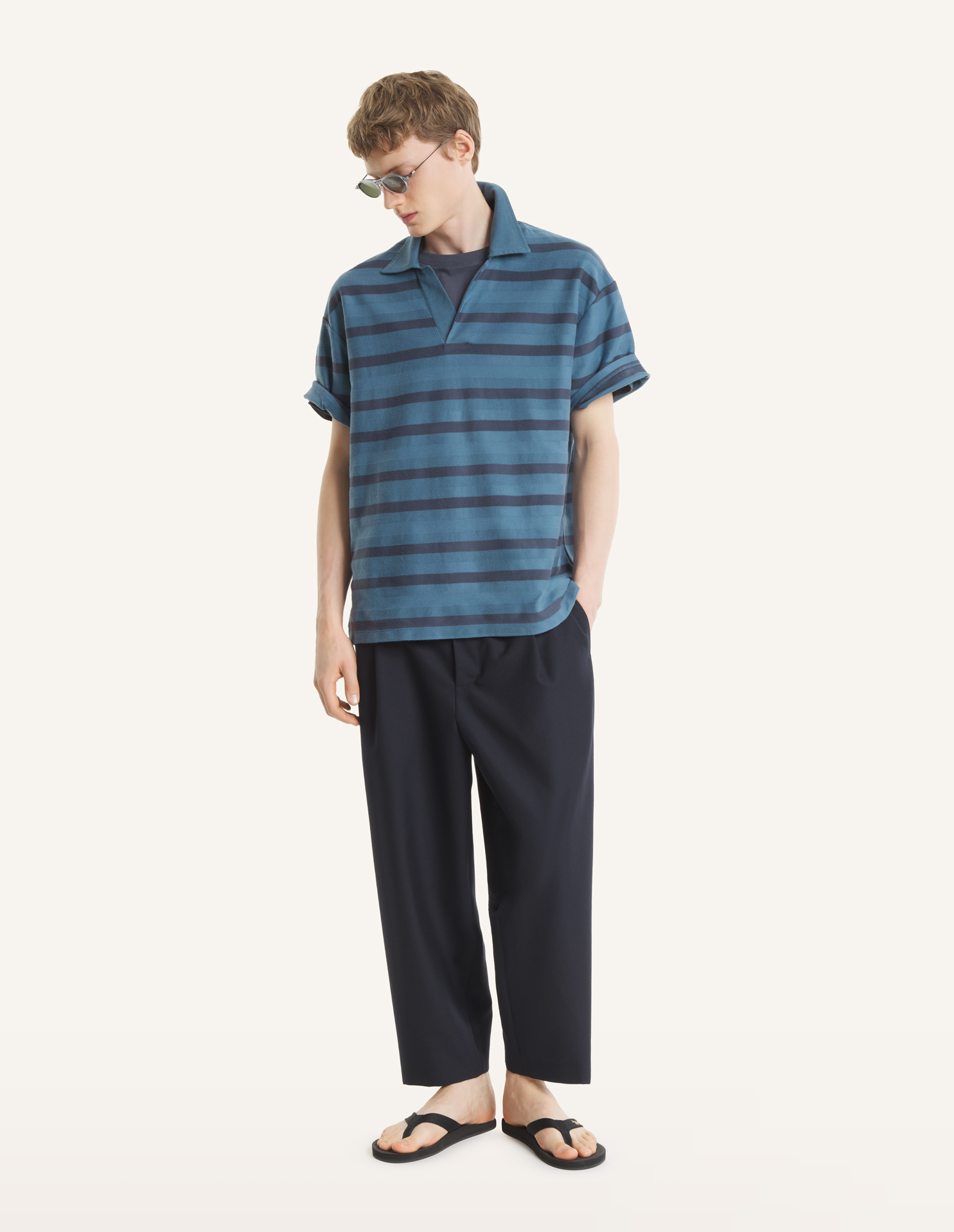 オーバーサイズ ストライプ ポロ | Maison Kitsuné
