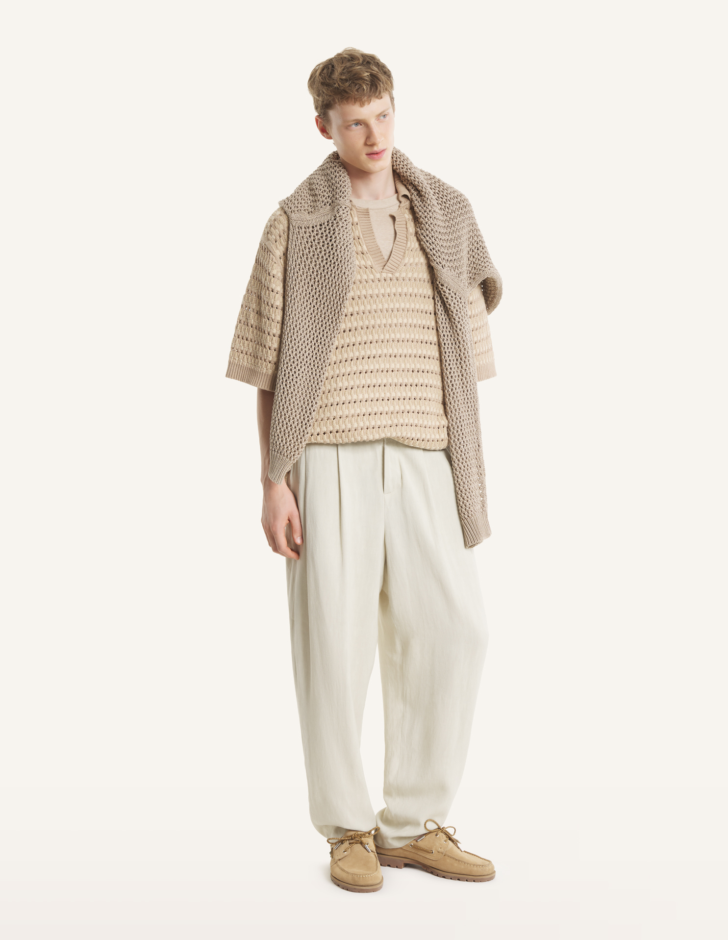 BASKET WEAVE KNITTED POLO | Maison Kitsuné