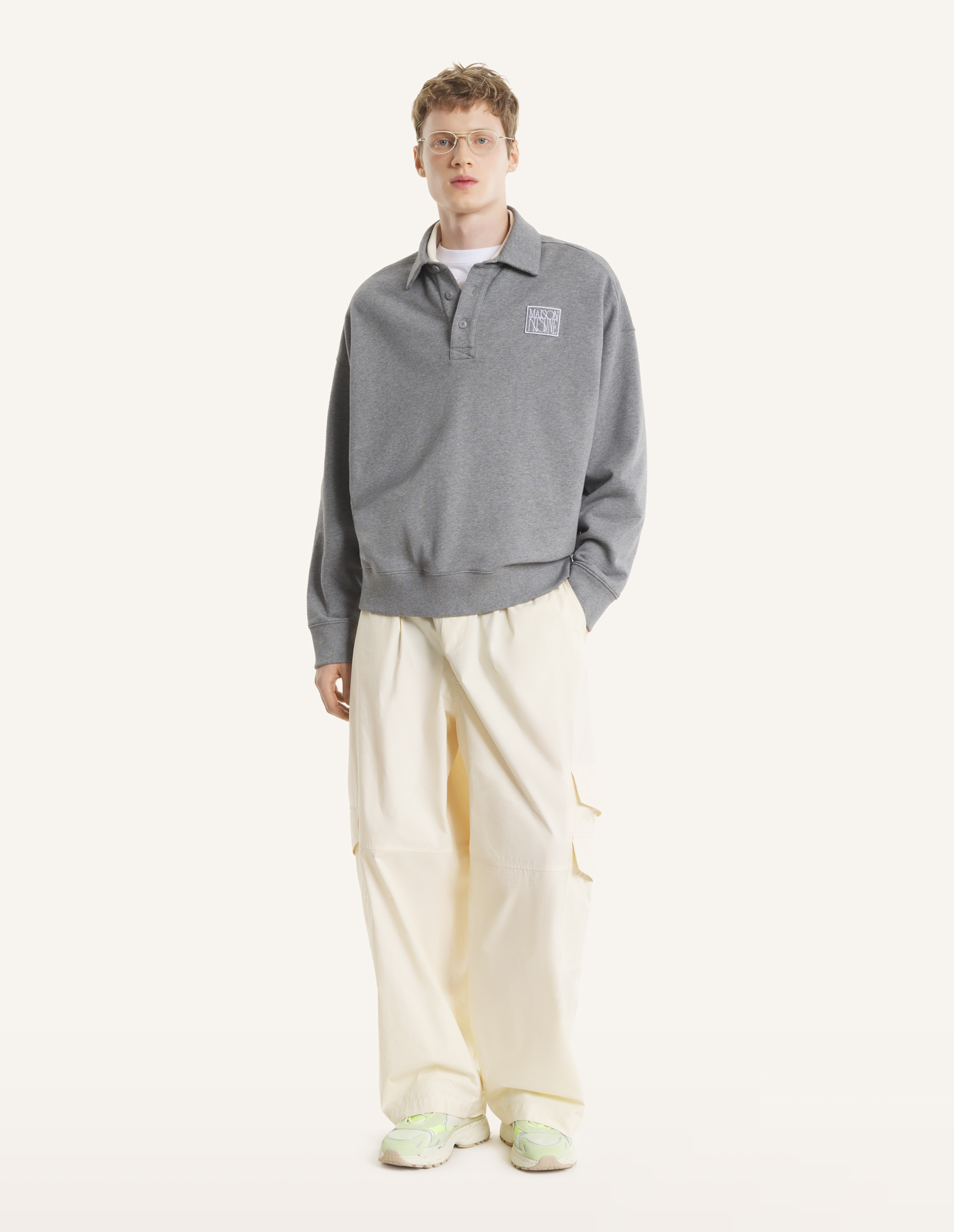 MAISON KITSUNE STAMP OVERSIZE POLO SWEASHIRT | Maison Kitsuné
