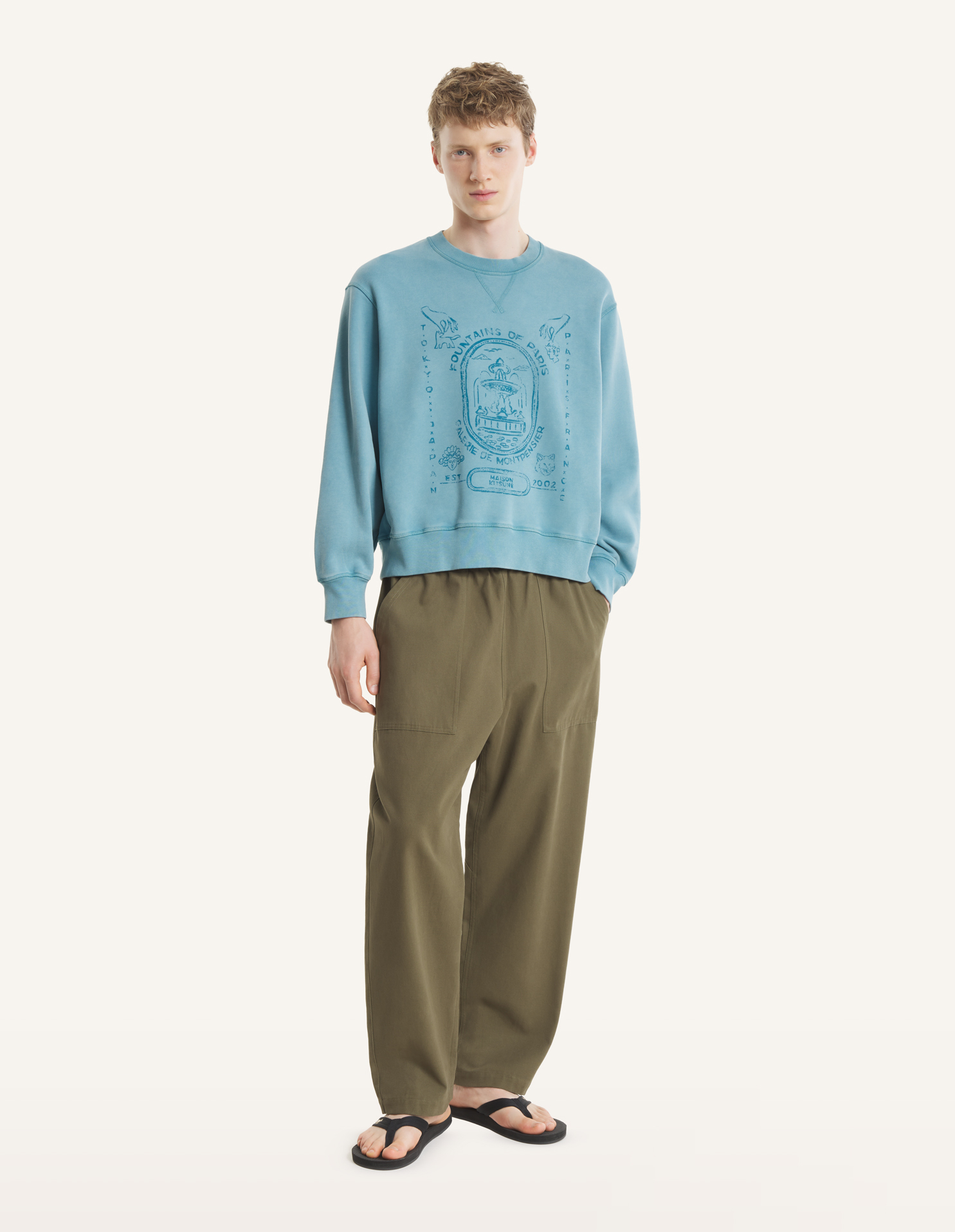 FOUNTAIN STAMP フェード リラックスド スウェットシャツ | Maison Kitsuné