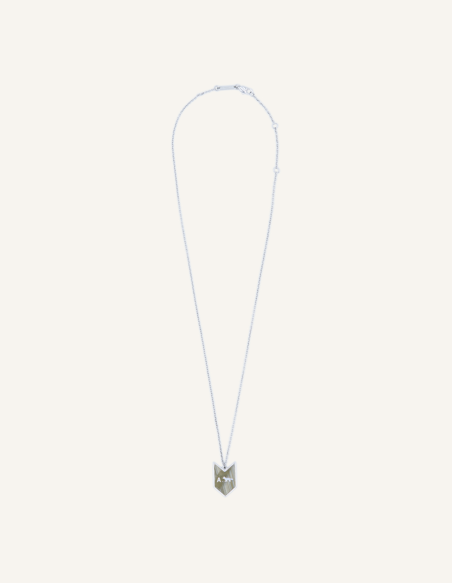 Maison Kitsuné A. Society コラボ シルバーネックレス MAISON KITSUNE x A. SOCIETY SILVER NECKLACE | Maison Kitsuné