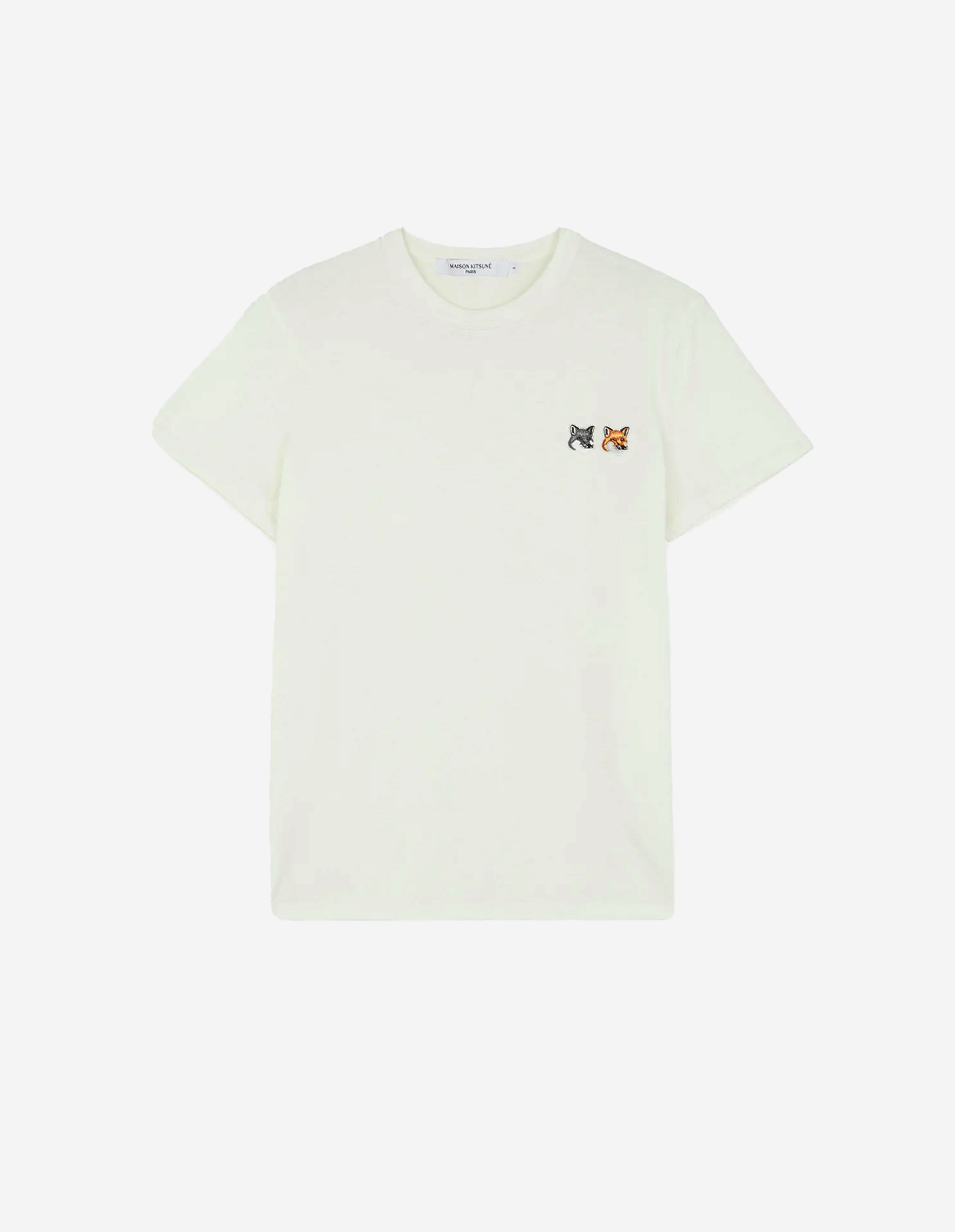 MAISON KITSUNE / メゾンキツネ | ダブルフォックスヘッド パッチ クラシック Tシャツ | XS | ホワイト | レディース メゾン キツネ ダブルフォックスヘッド パッチ クラシック Tシャツ