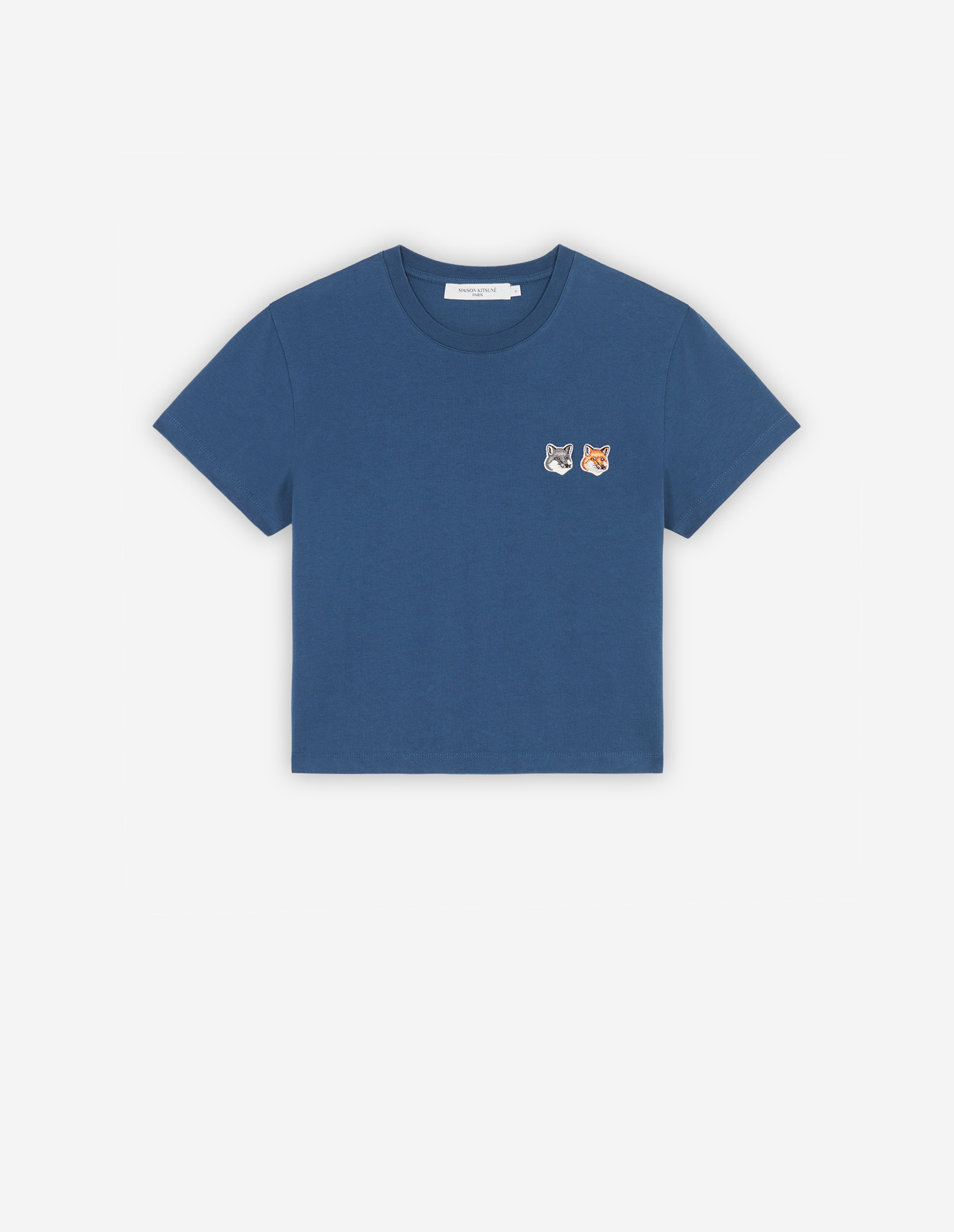 DOUBLE FOX HEAD PATCH CROPPED TEE-SHIRT | Maison Kitsuné