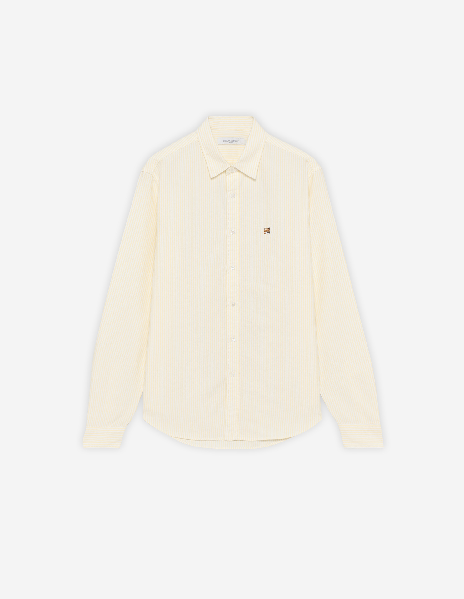 JP EXCLUSIVE FOX HEAD EMBROIDERY STRIPE SHIRT | Maison Kitsuné