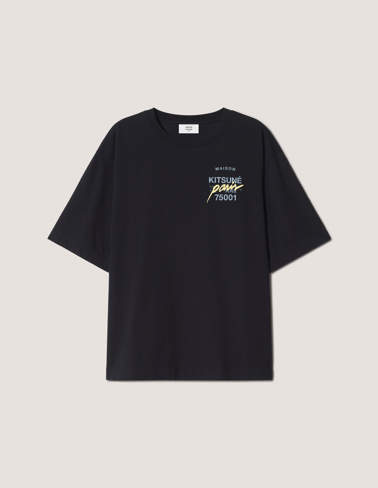 新品 MAISON KITSUNE Tシャツ M 黒 MMII PROFILE FOX OVERSIZE TEE-SHIRT | Maison Kitsuné
