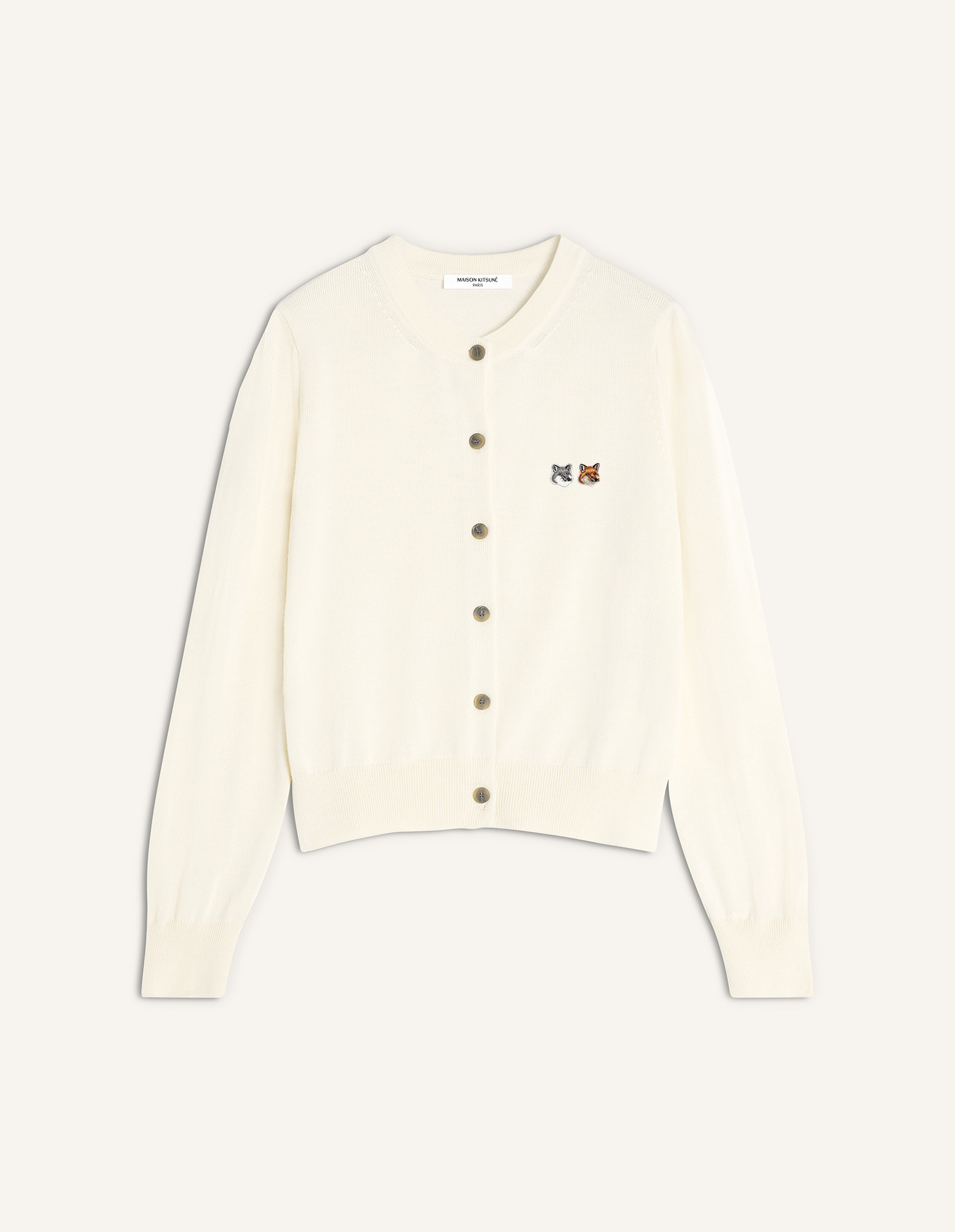 DOUBLE FOX HEAD MERINO CARDIGAN | Maison Kitsuné