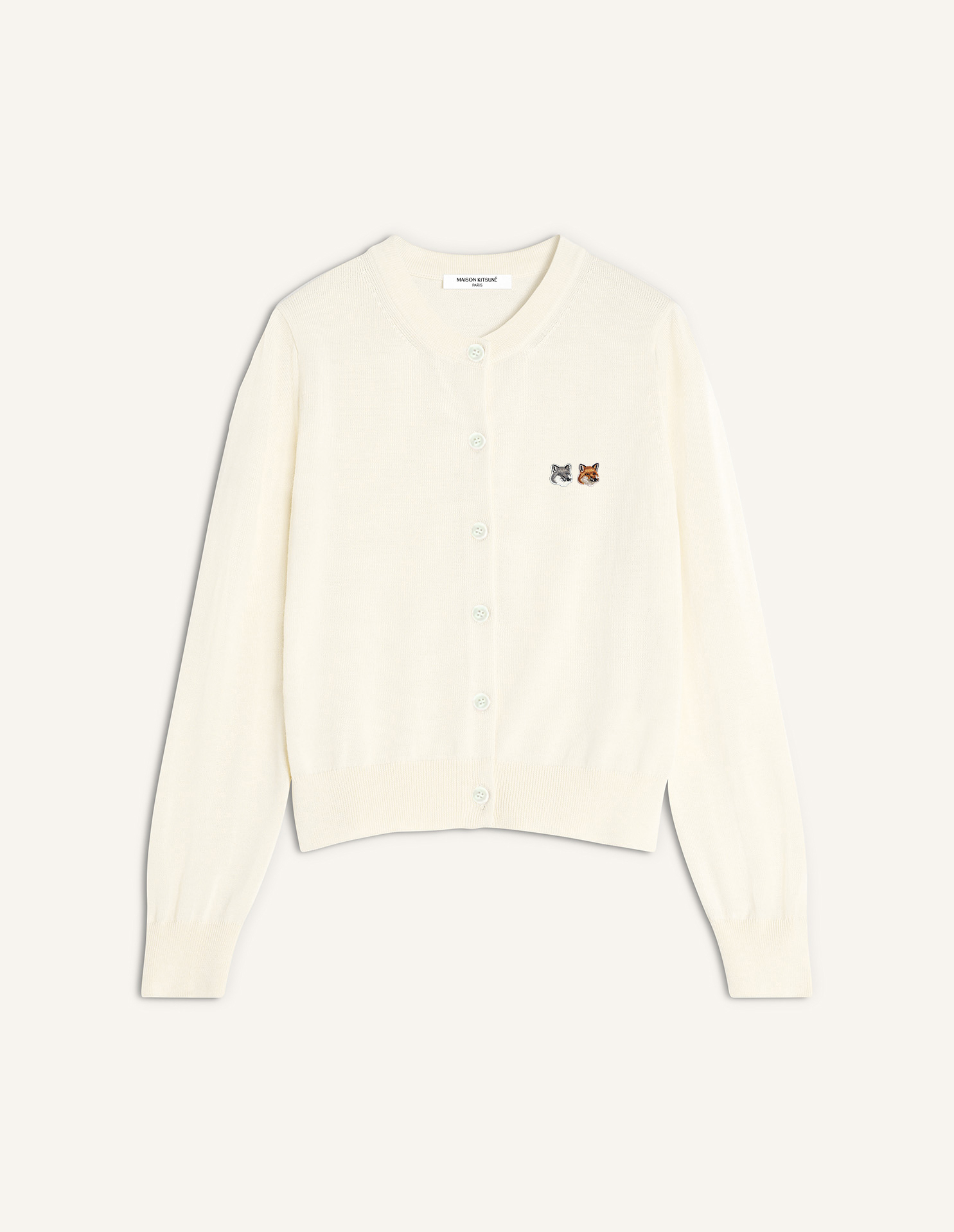 DOUBLE FOX HEAD MERINO CARDIGAN | Maison Kitsuné