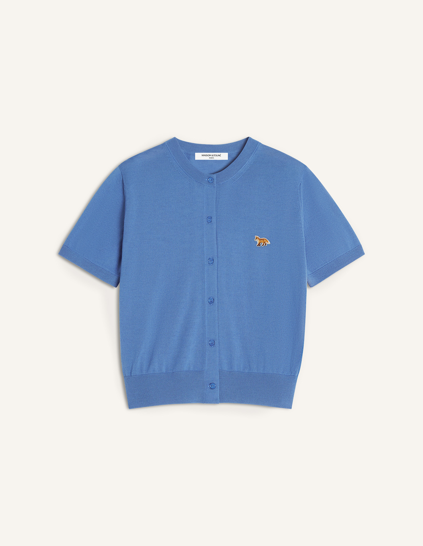 BABY FOX FINE MERINO SHORT SLEEVE CARDIGAN | Maison Kitsuné