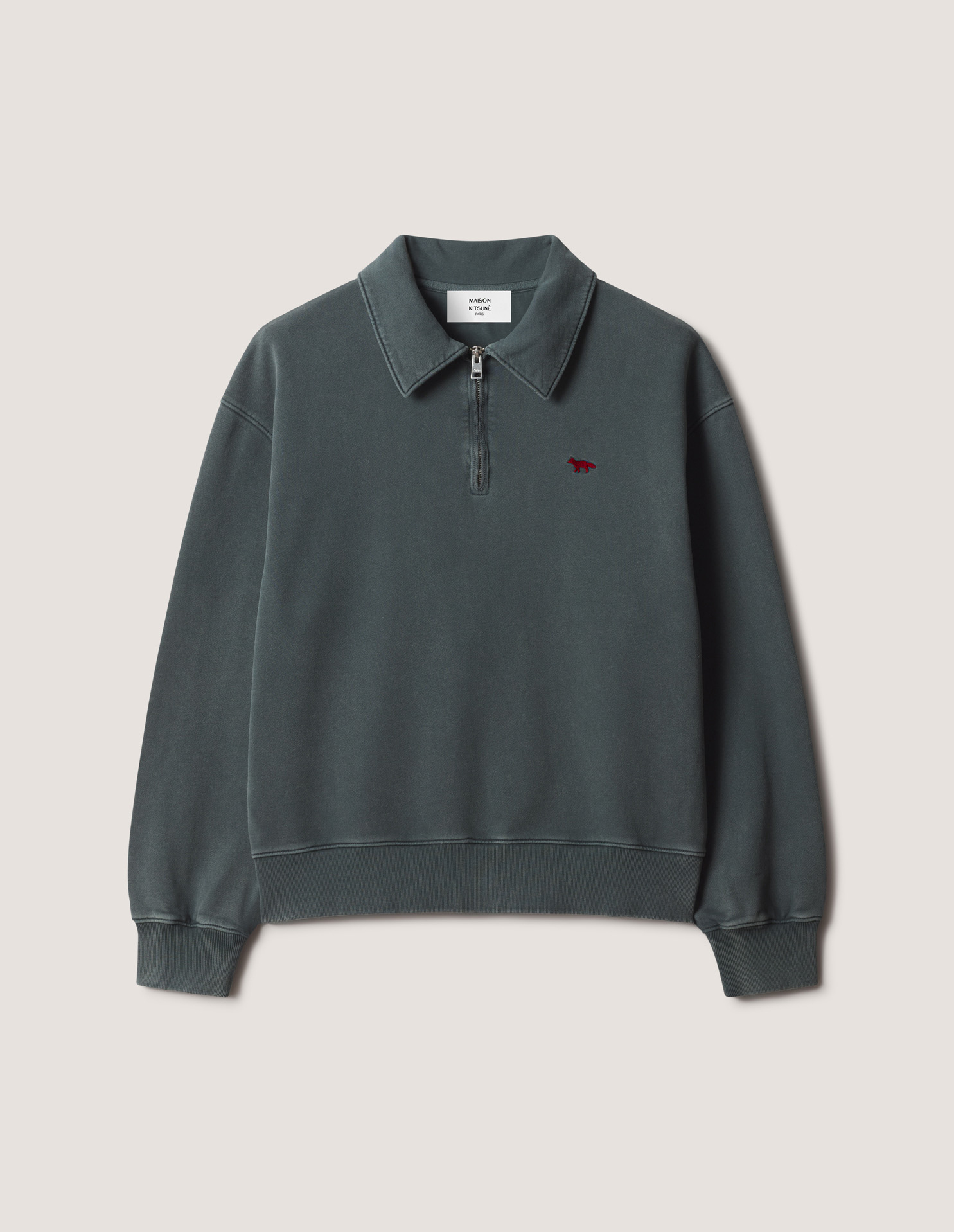 PROFILE FOX FADED POLO SWEATSHIRT | Maison Kitsuné
