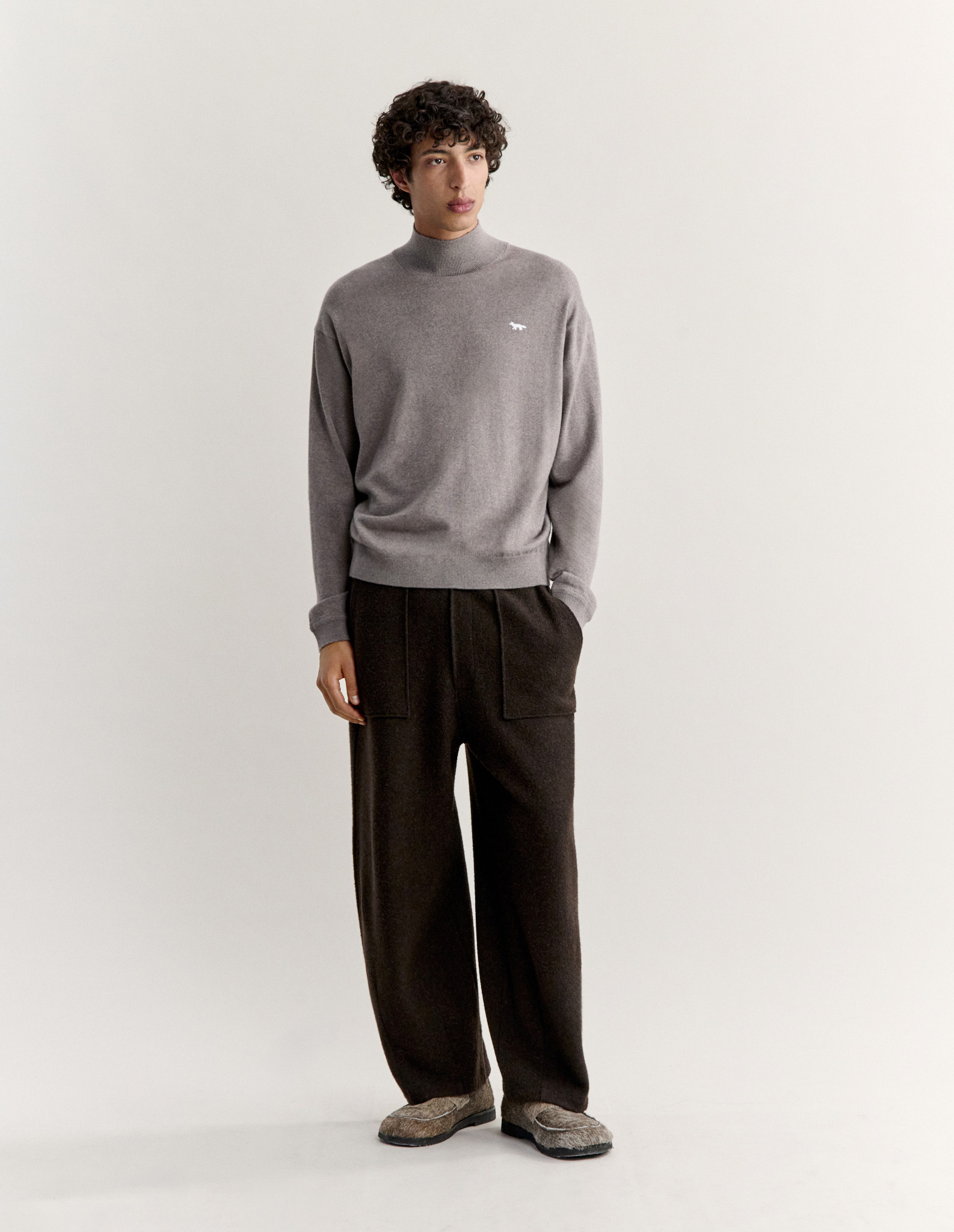 PROFILE FOX COMFORT MOCK NECK JUMPER | Maison Kitsuné
