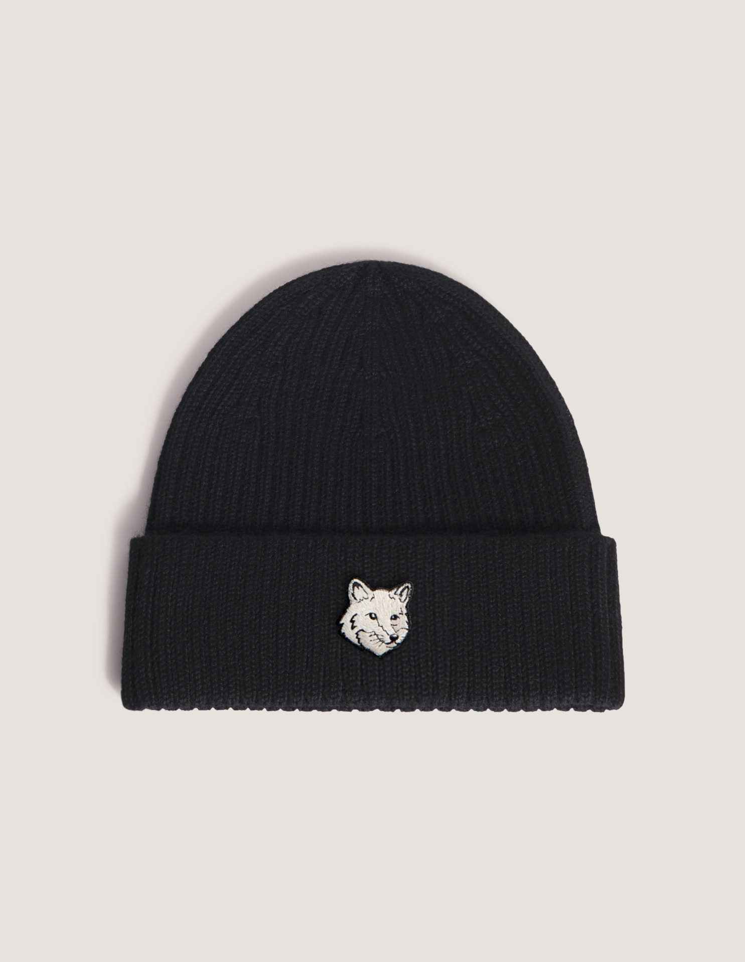 帽子 Maison Kitsune Chillax Fox Patch Beanie FOX HEAD LARGE BEANIE | Maison Kitsuné