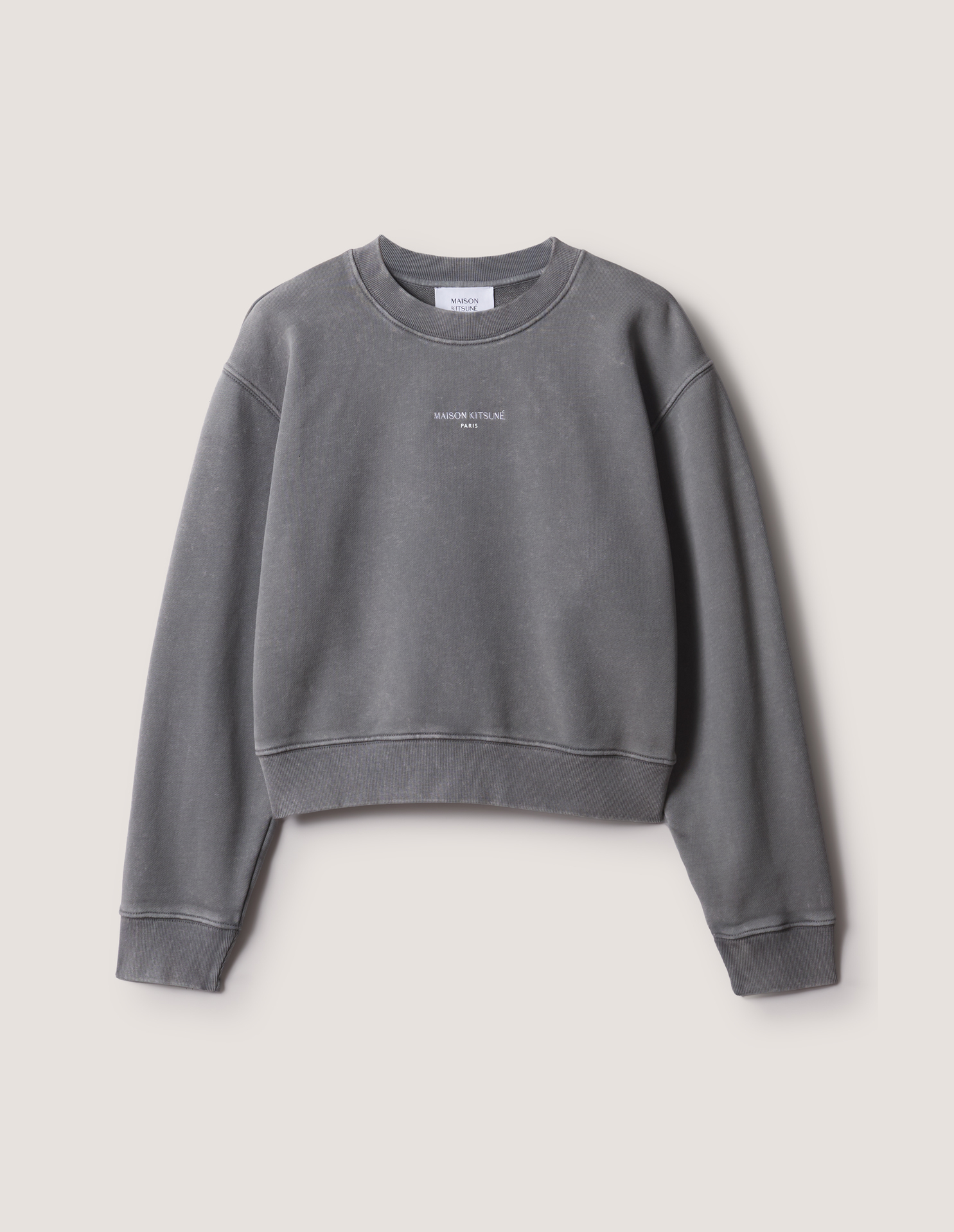 MAISON KITSUNE PARIS FADED CROPPED SWEATSHIRT | Maison Kitsuné