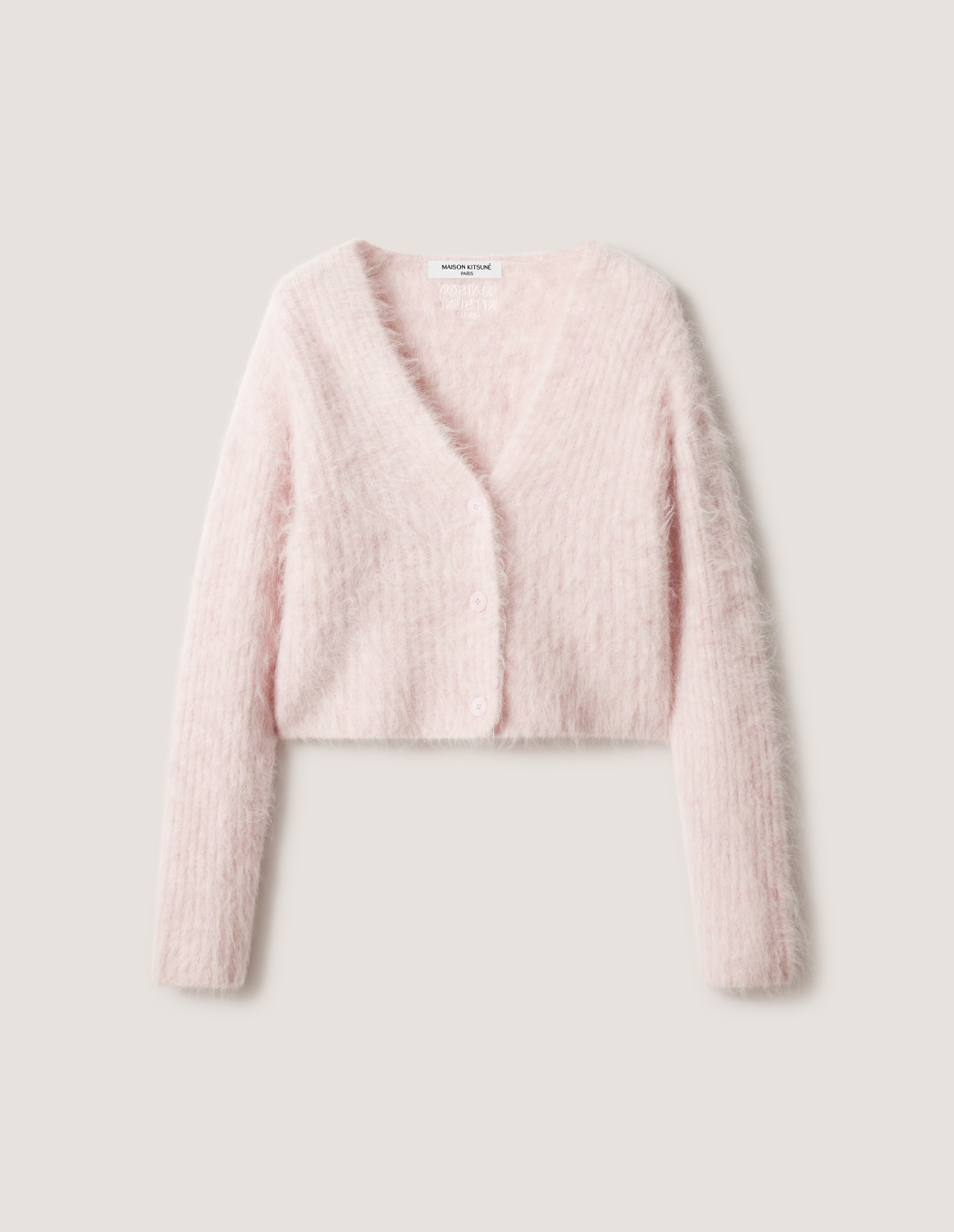FLUFFY ALPACA CROPPED CARDIGAN | Maison Kitsuné