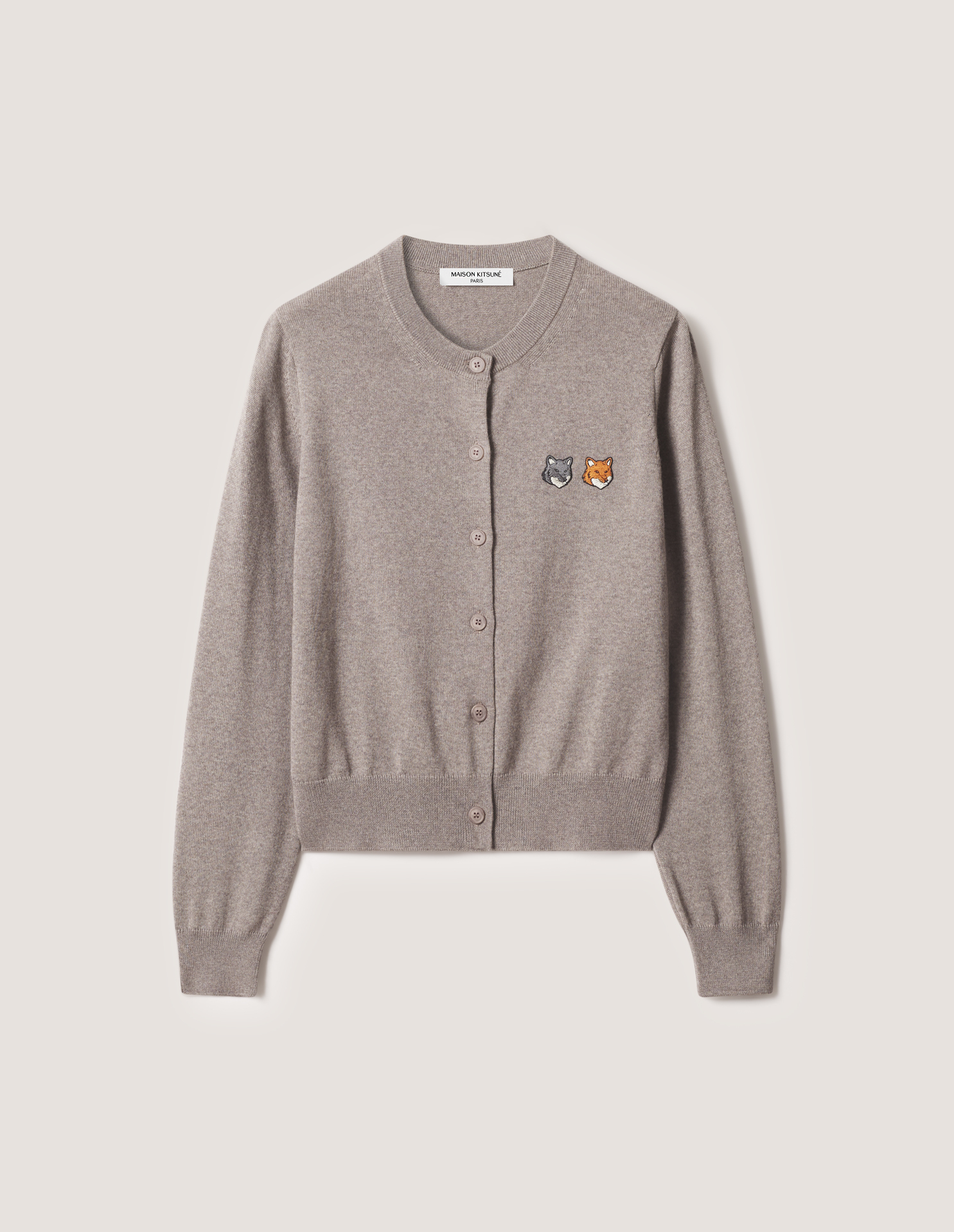 DOUBLE FOX HEAD REGULAR CARDIGAN | Maison Kitsuné
