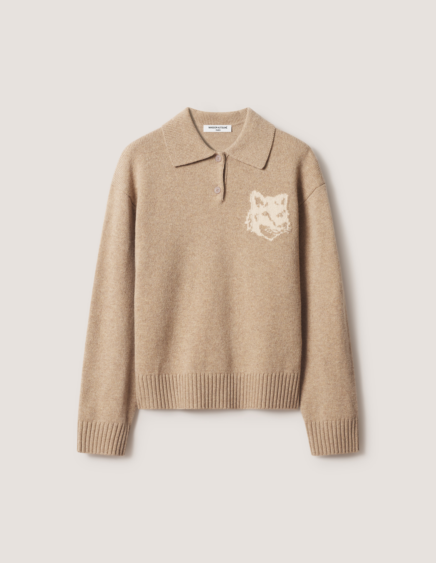 Maison Kitsune ポロニット FOX HEAD INTARSIA MERINO POLO JUMPER | Maison Kitsuné