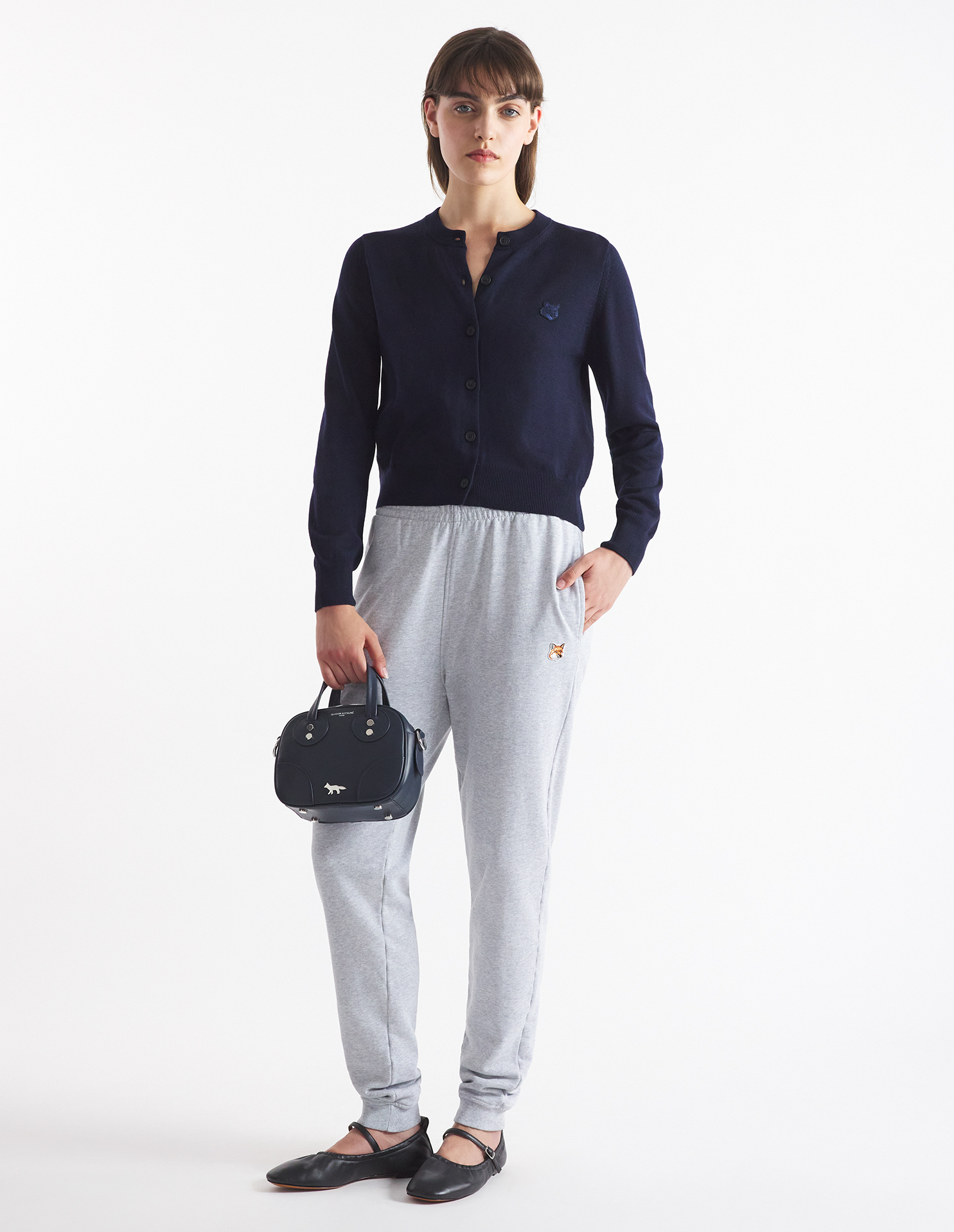 新品 MAISON KITSUNE ボールドフォックスヘッド カーディガン ダブルボールドフォックスヘッドパッチ レギュラー カーディガン