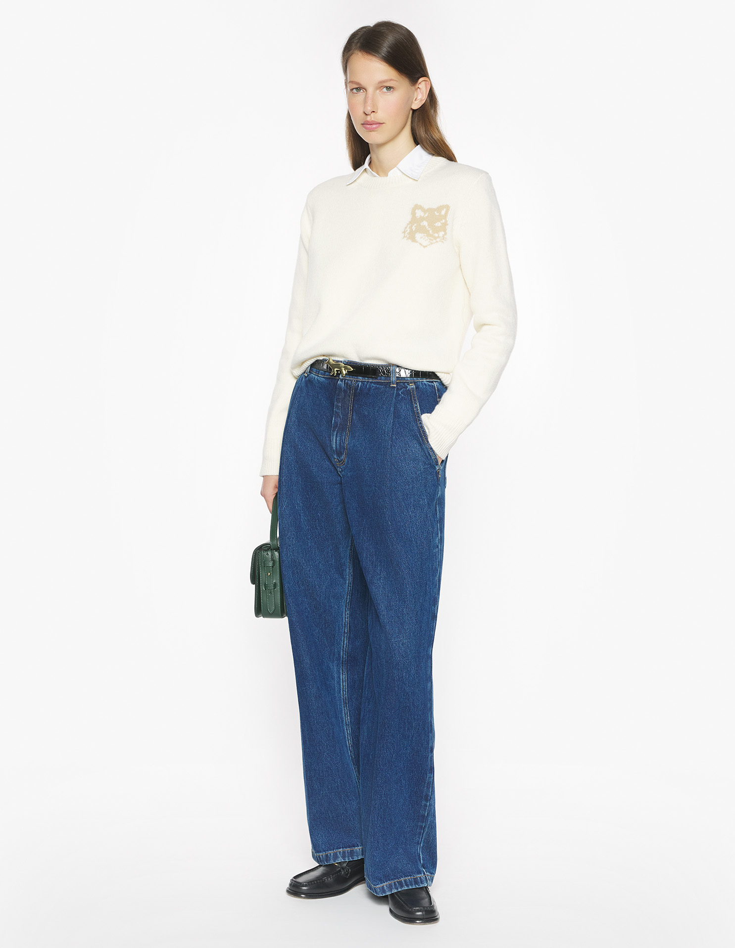 フォックスヘッド インターシャ メリノ ジャンパー | Maison Kitsuné