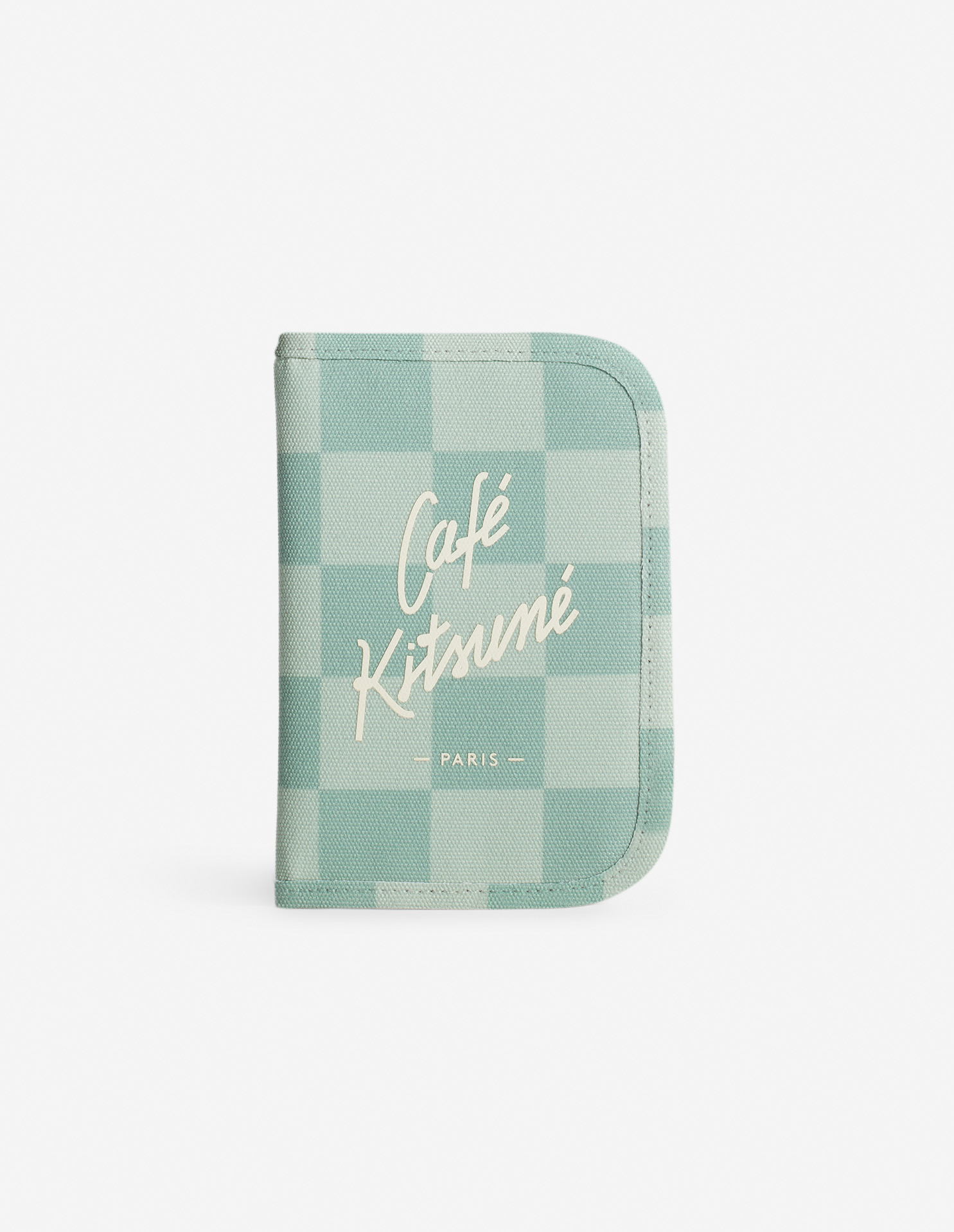CAFE KITSUNE CHECKERBOARD PASSEPORT HOLDER | Maison Kitsuné