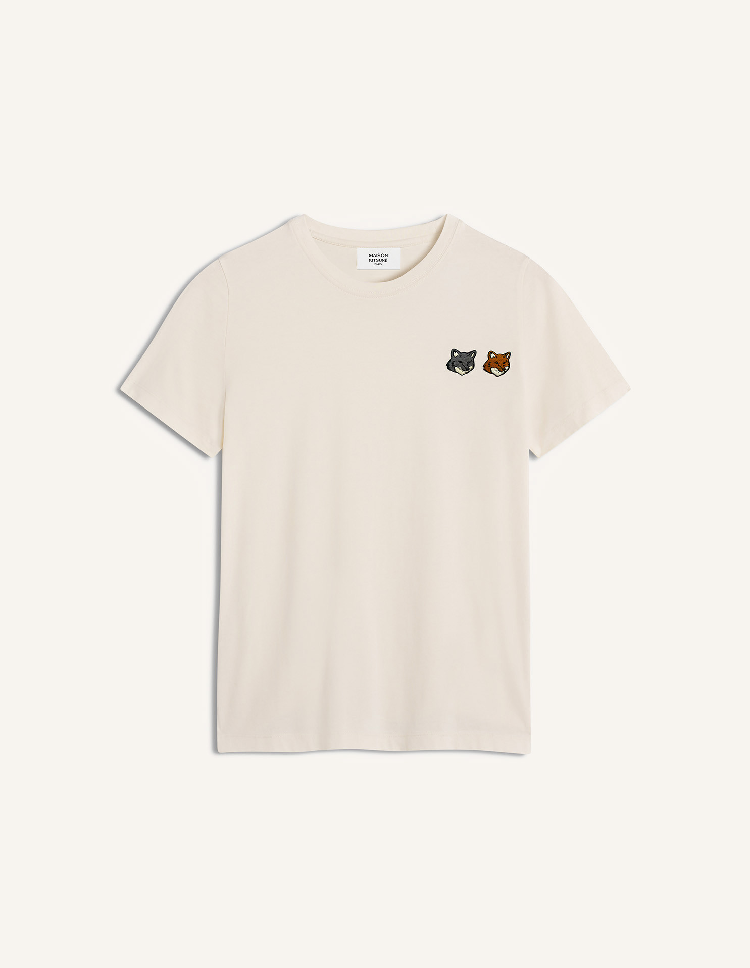 MAISON KITSUNÉ ダブルフォックスヘッド 半袖Tシャツ ダブル フォックスヘッド レギュラー Tシャツ | Maison Kitsuné