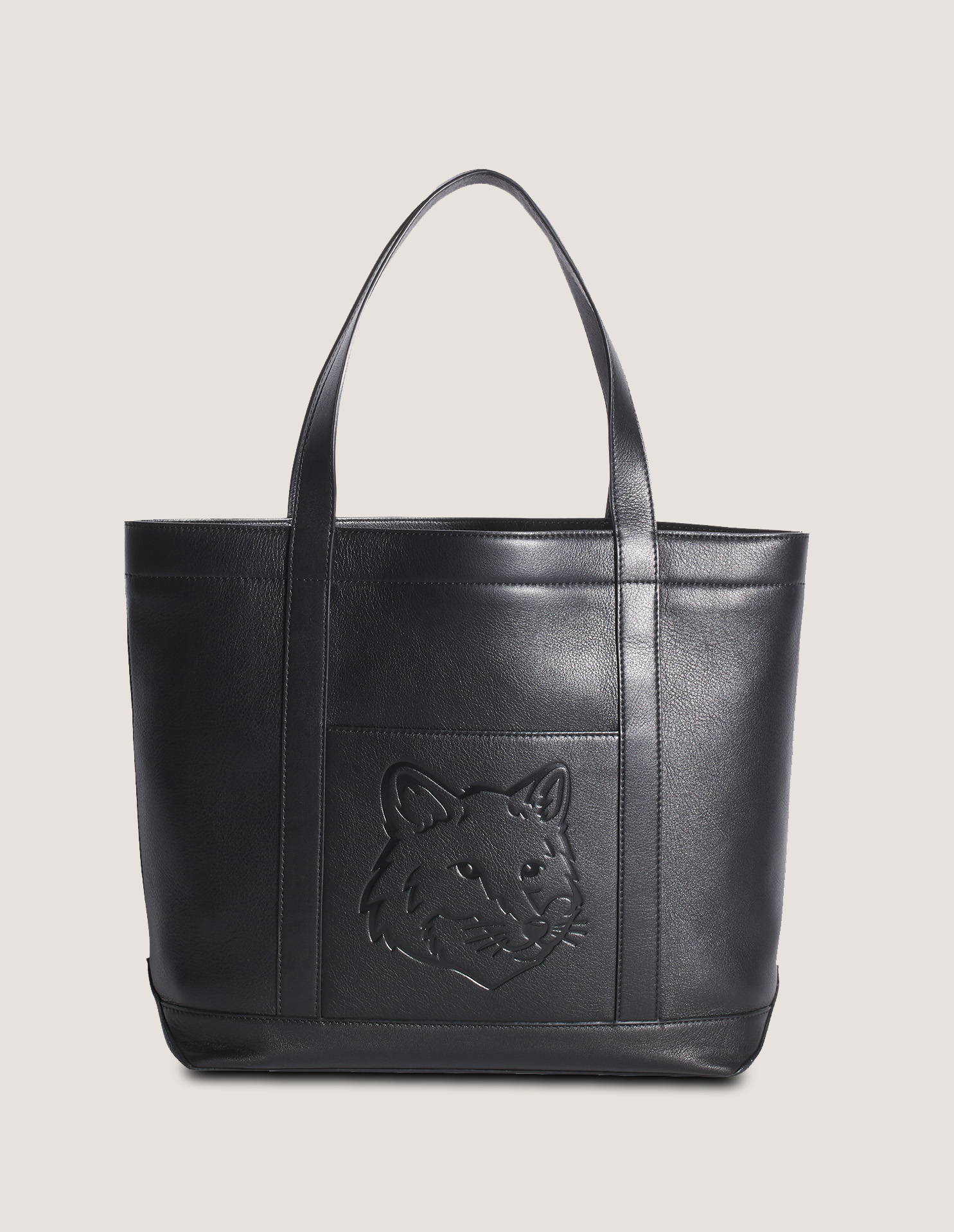刺なし鳳頭 フォックスヘッド レザー ミディアム トート | Maison Kitsuné