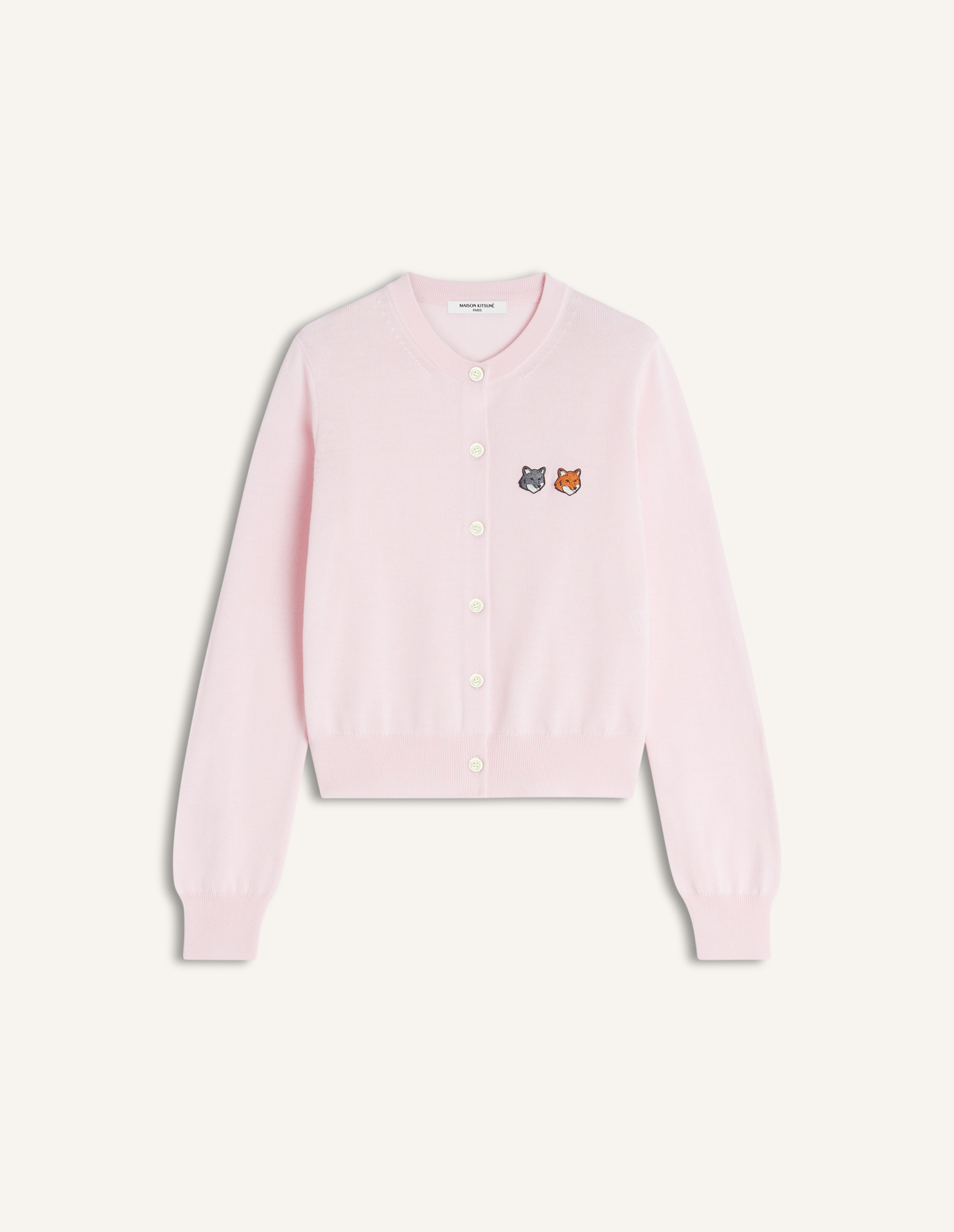 DOUBLE FOX HEAD REGULAR CARDIGAN | Maison Kitsuné
