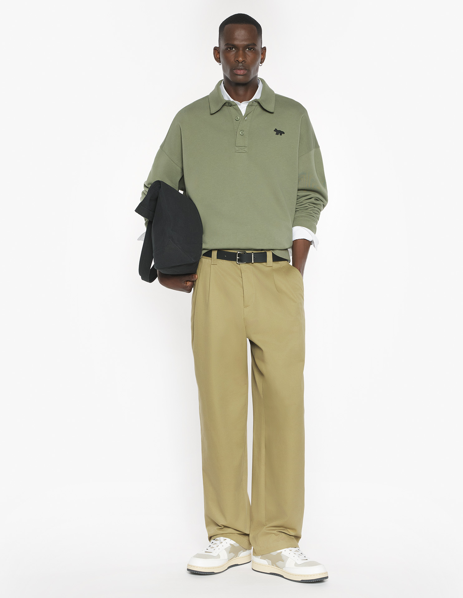 プロフィール フォックス オーバーサイズ ポロ スウェットシャツ