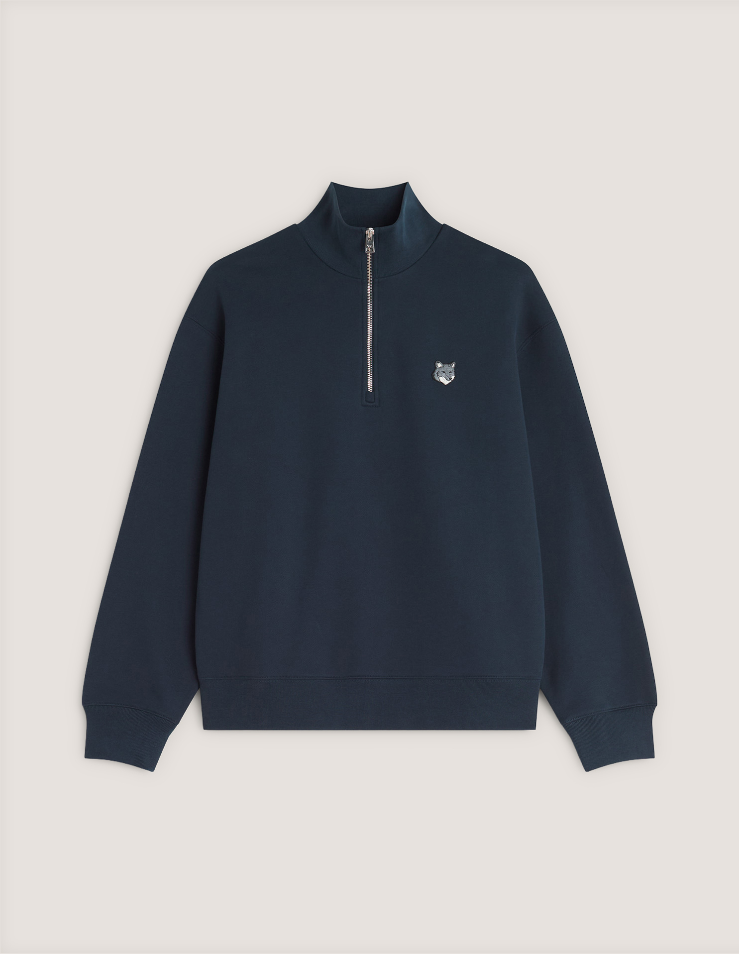 FOX HEAD COMFORT HALF ZIP SWEATSHIRT | Maison Kitsuné