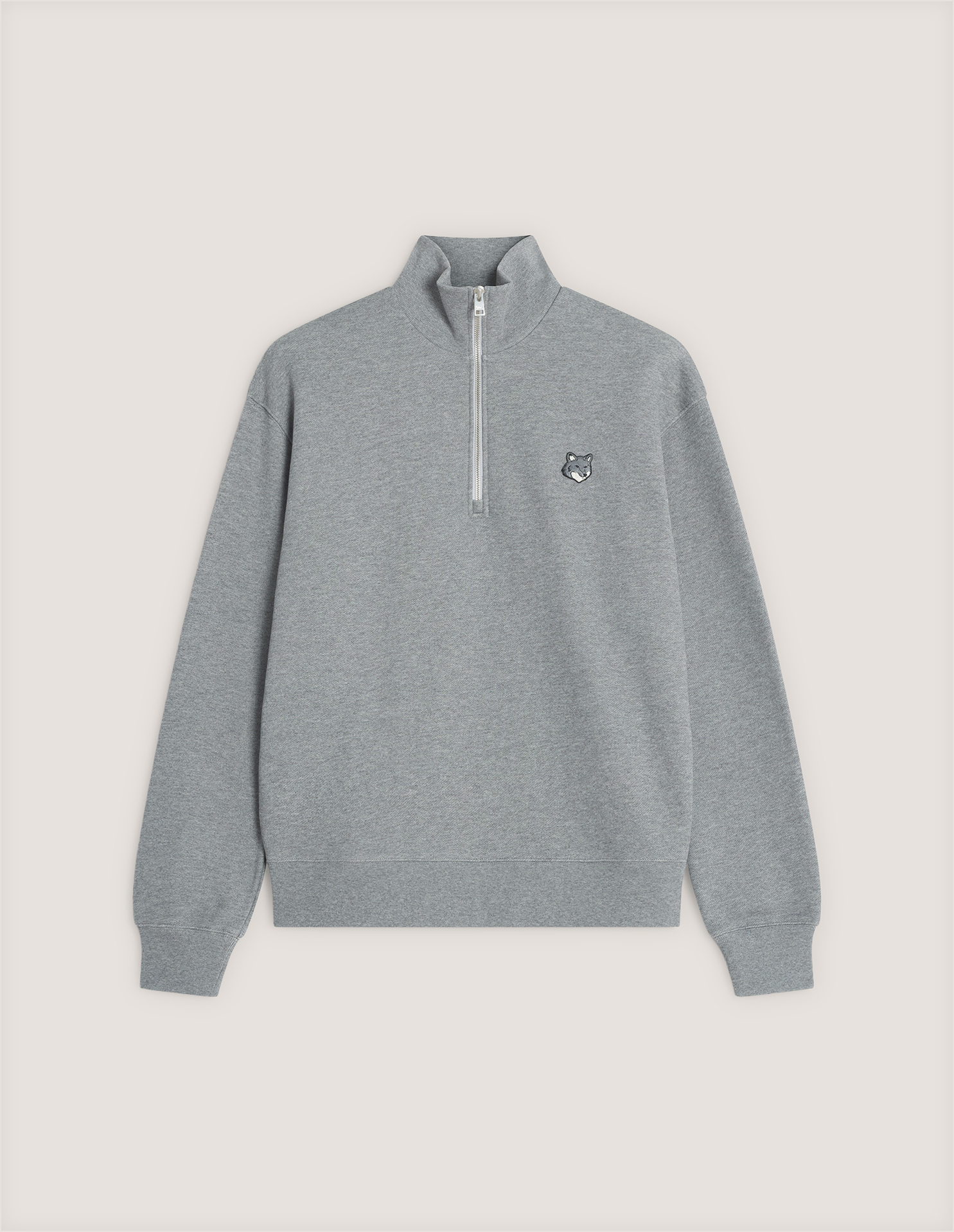 FOX HEAD COMFORT HALF ZIP SWEATSHIRT | Maison Kitsuné