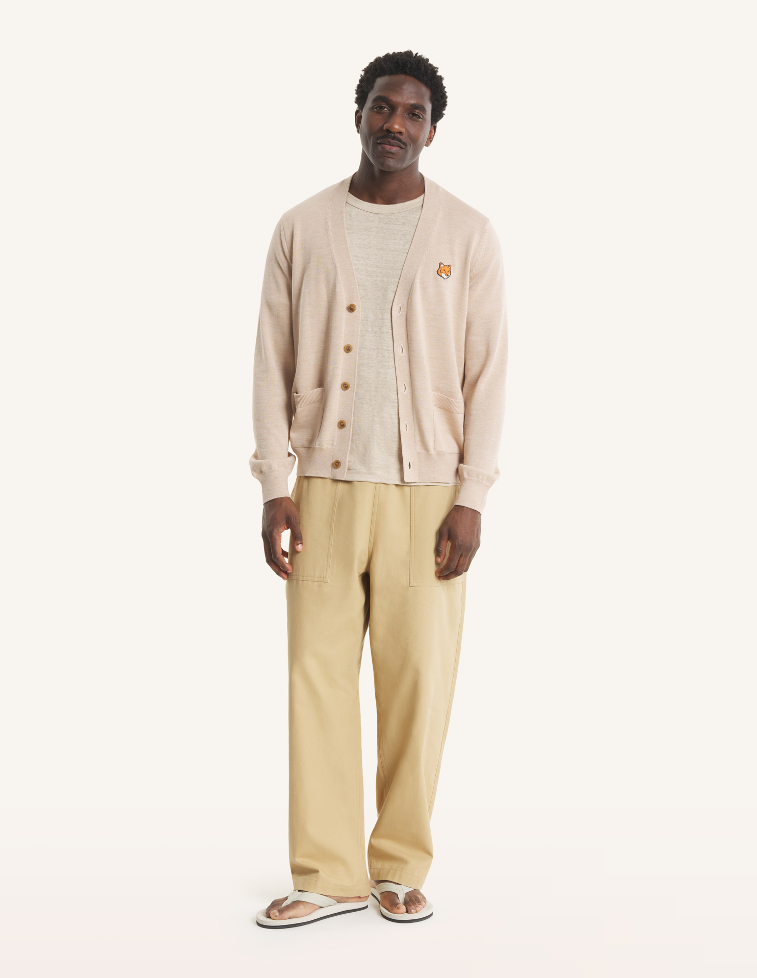 FOX HEAD MERINO REGULAR CARDIGAN | Maison Kitsuné