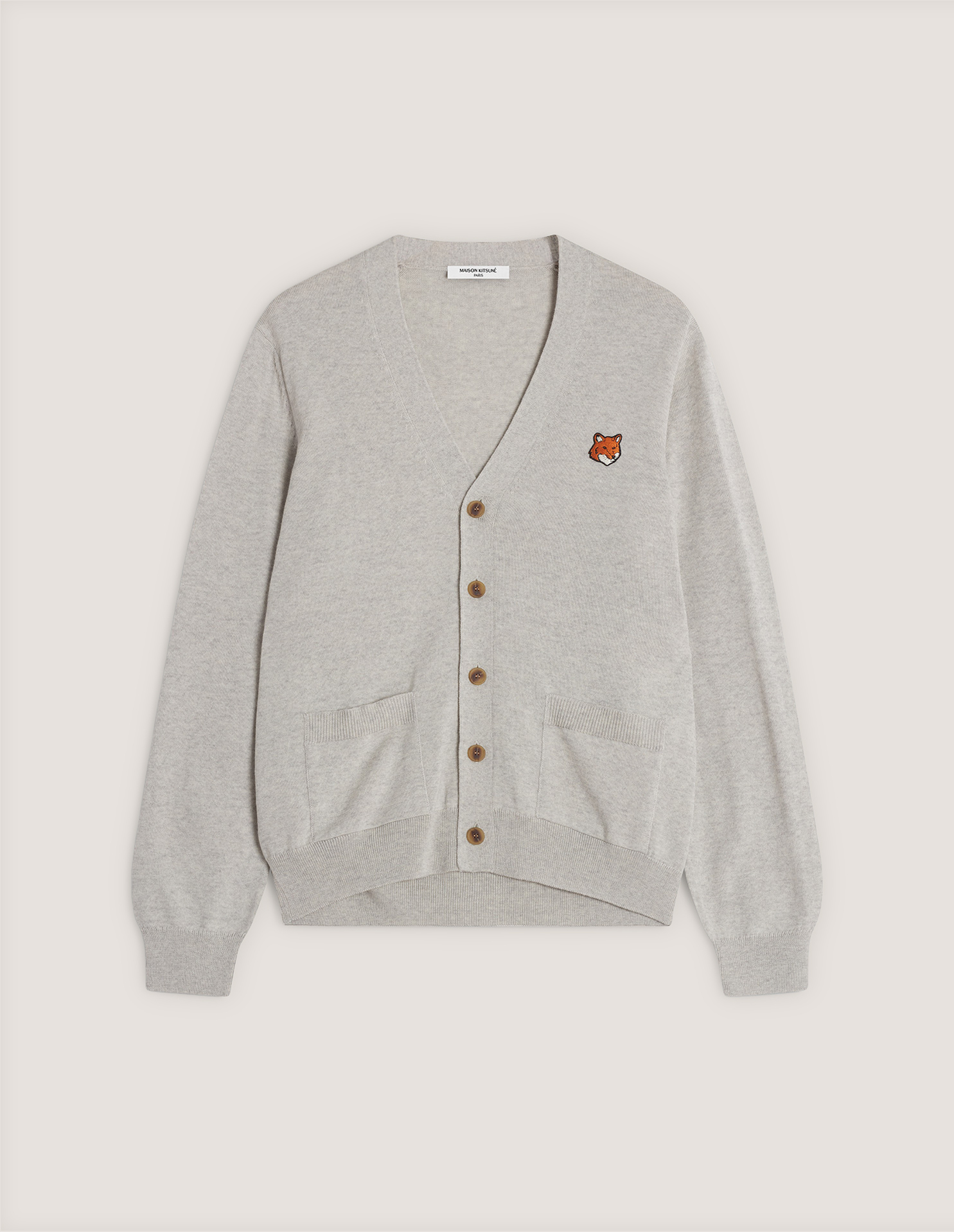 FOX HEAD MERINO REGULAR CARDIGAN | Maison Kitsuné