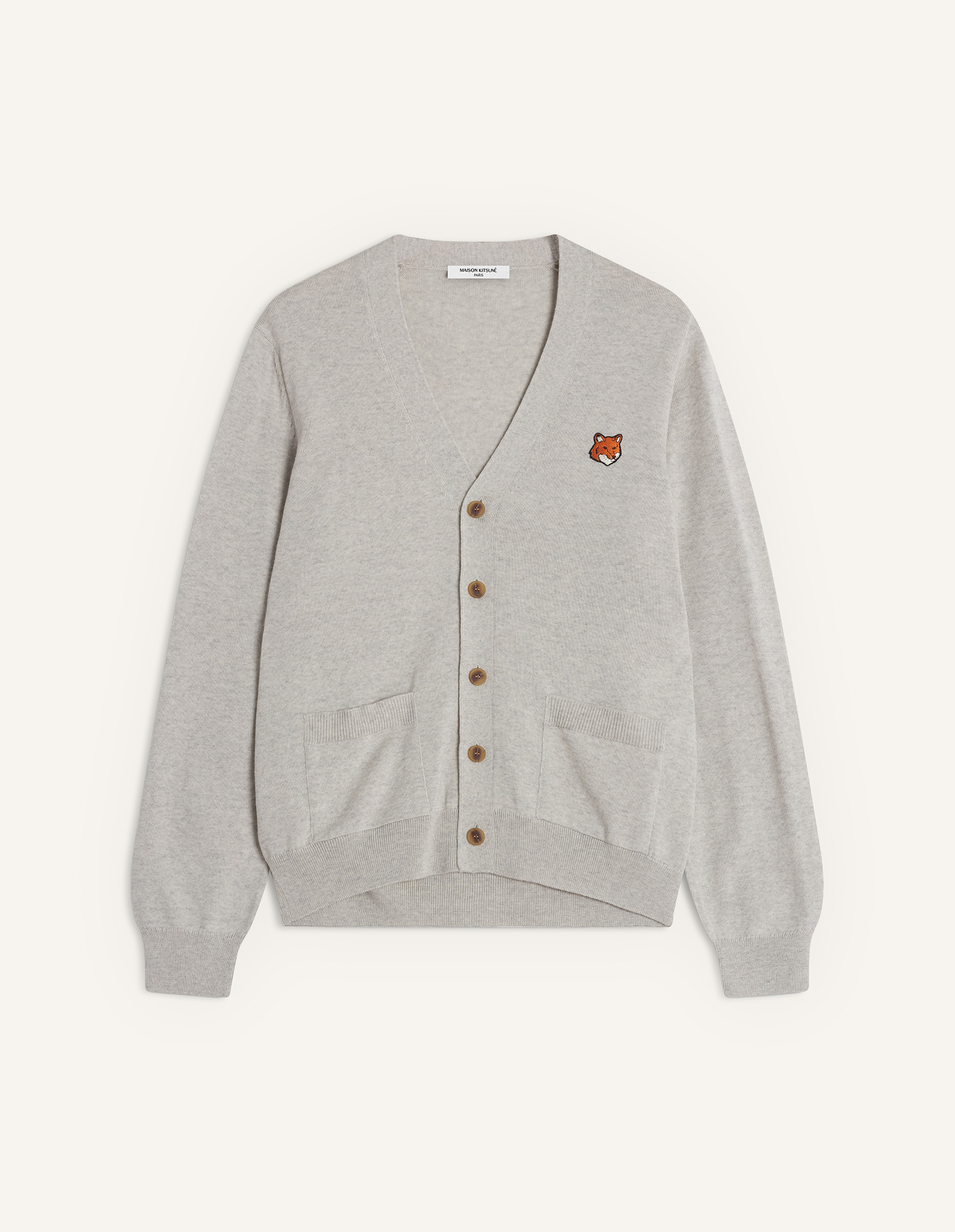 FOX HEAD MERINO REGULAR CARDIGAN | Maison Kitsuné