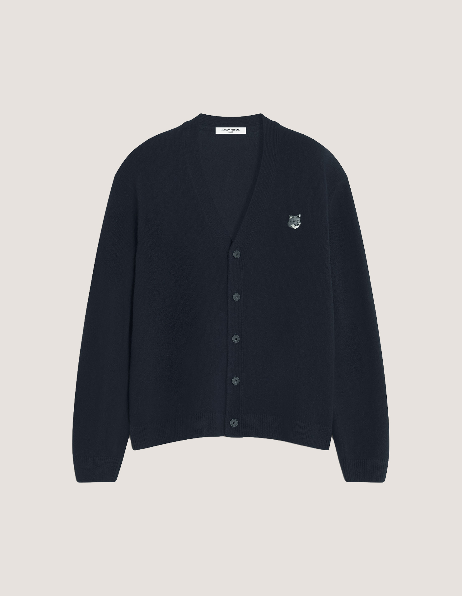 FOX HEAD LAMBSWOOL COMFORT CARDIGAN | Maison Kitsuné