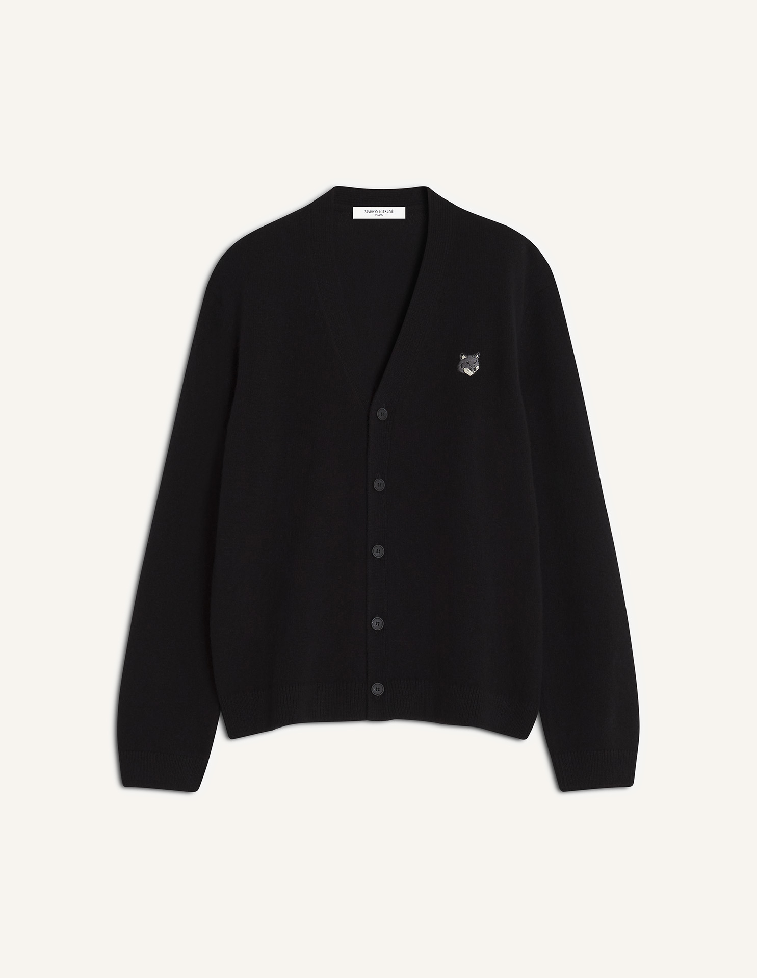 FOX HEAD LAMBSWOOL COMFORT CARDIGAN | Maison Kitsuné