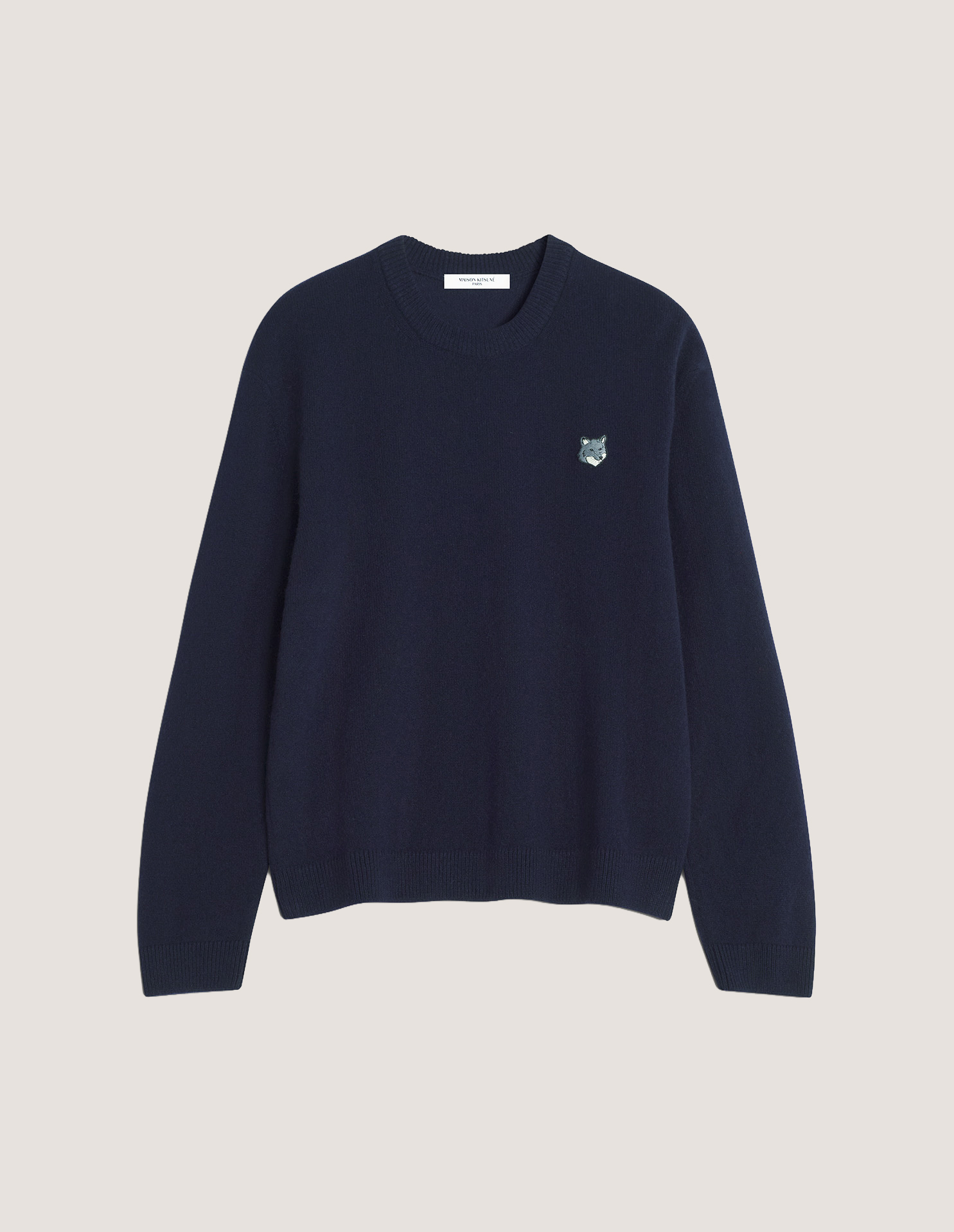 【美品】MAISON KITSUNÉ フォックスヘッド ウールニットセーター 紺 FOX HEAD LAMBSWOOL COMFORT JUMPER | Maison Kitsuné
