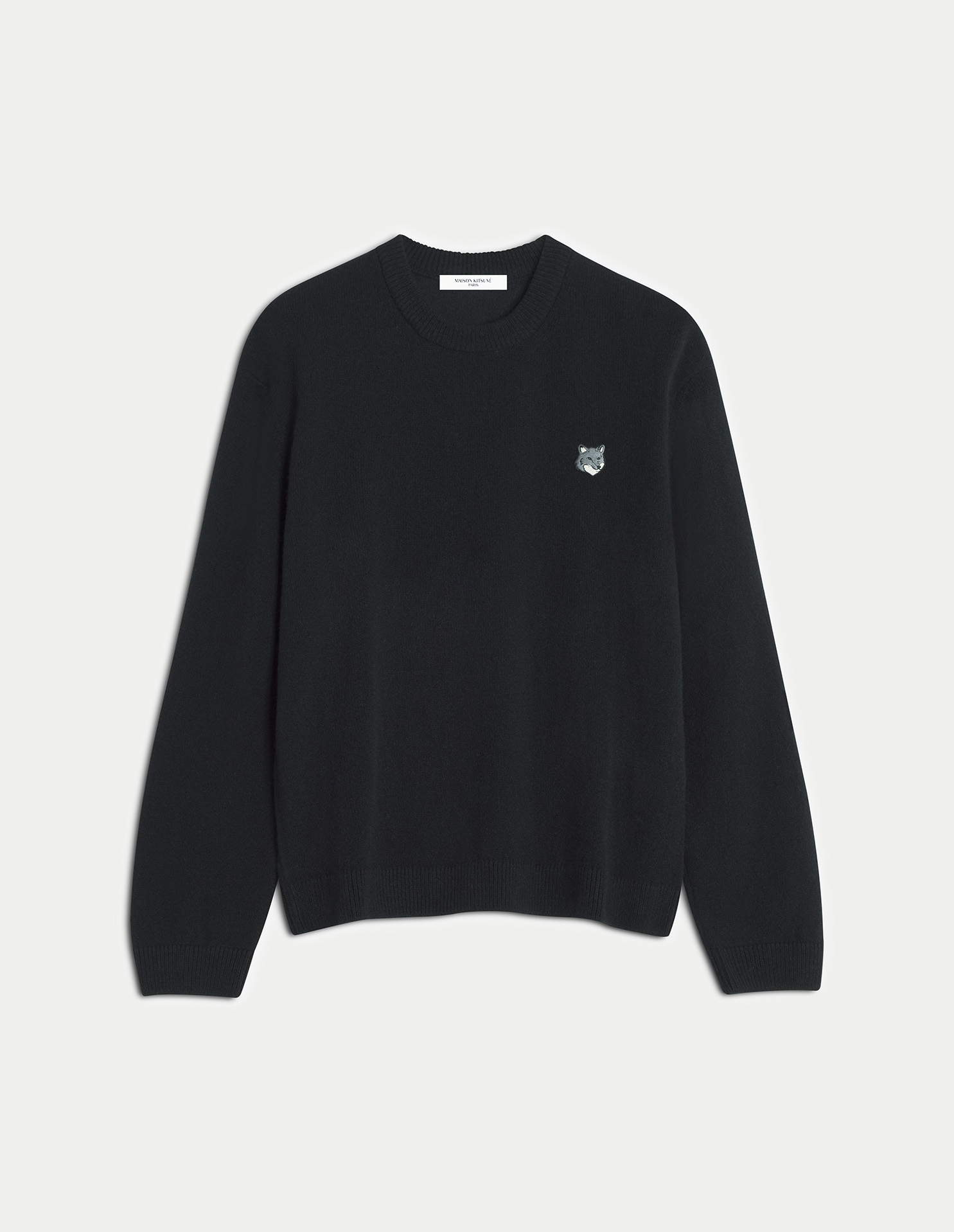 【ラスト1点】MAISON KITSUNÉ フォックスヘッド 長袖　ブラック M FOX HEAD LAMBSWOOL COMFORT JUMPER | Maison Kitsuné