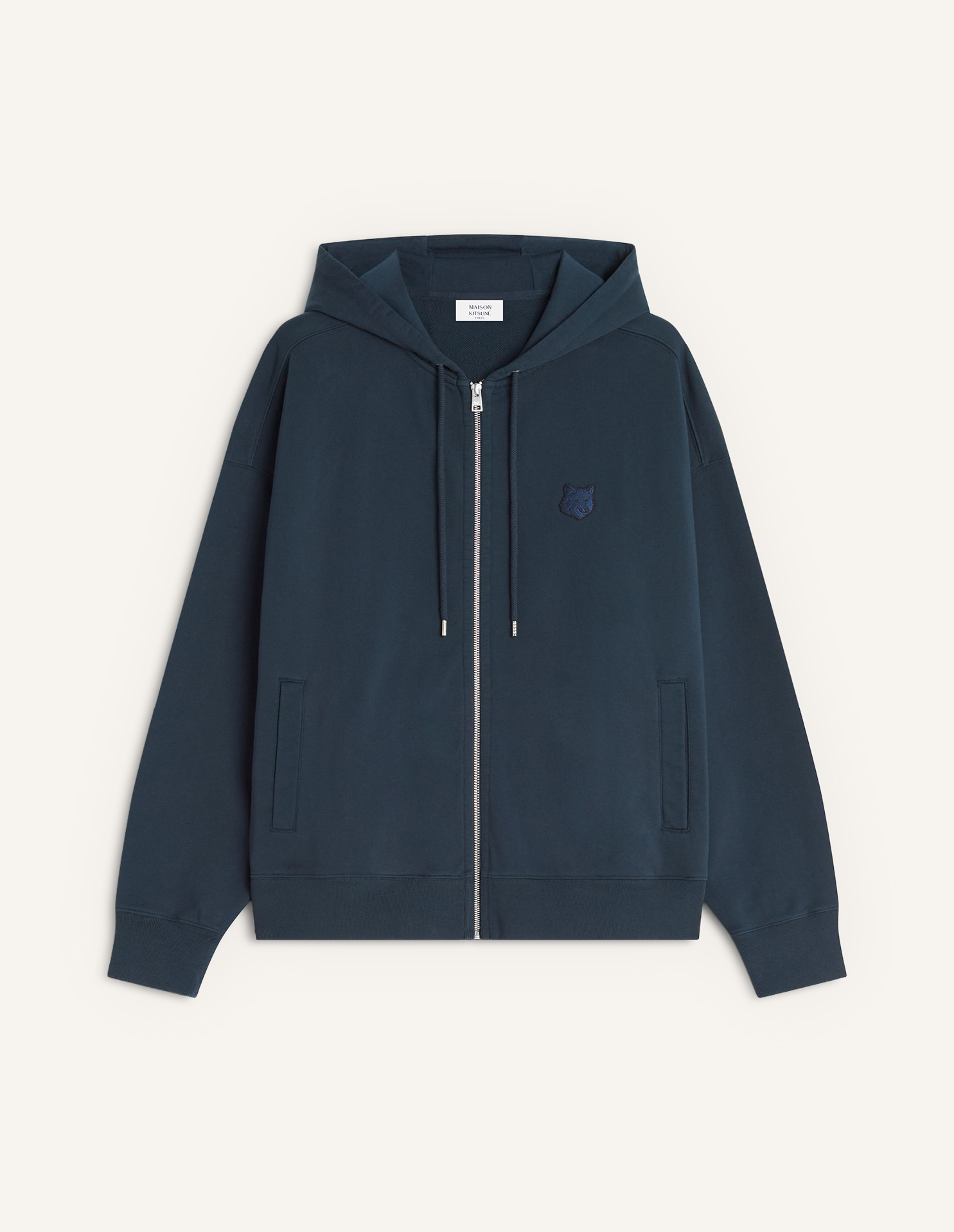 FOX HEAD ZIPPED OVERSIZE HOODIE | Maison Kitsuné
