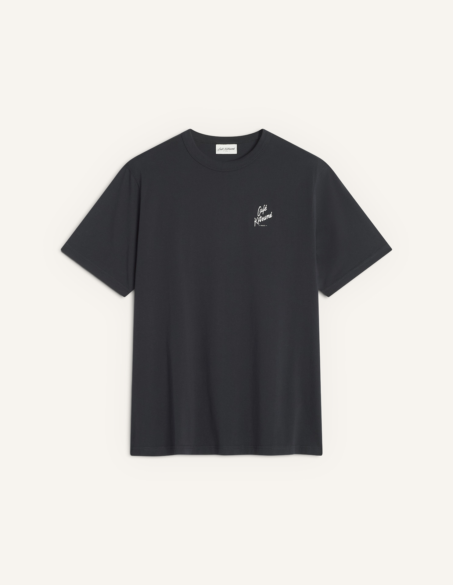 値下げ MAISON KITSUNÉ ブラック Tシャツ L　新品タグ付 Maison Kitsuné cotton t-shirt Baby Fox Patch Regular Tee Shirt