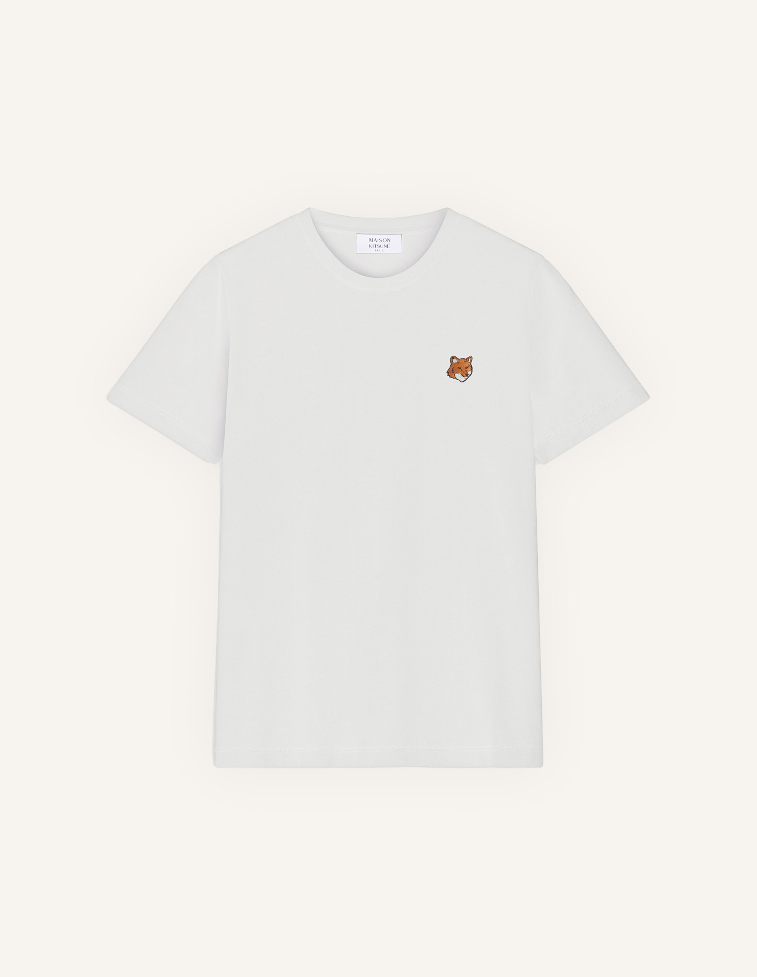 MAISON Kitsuné foxパッチ ホワイト s Tシャツ半袖 MAISON KITSUNE（メゾン キツネ） チラックスフォックス パッチ