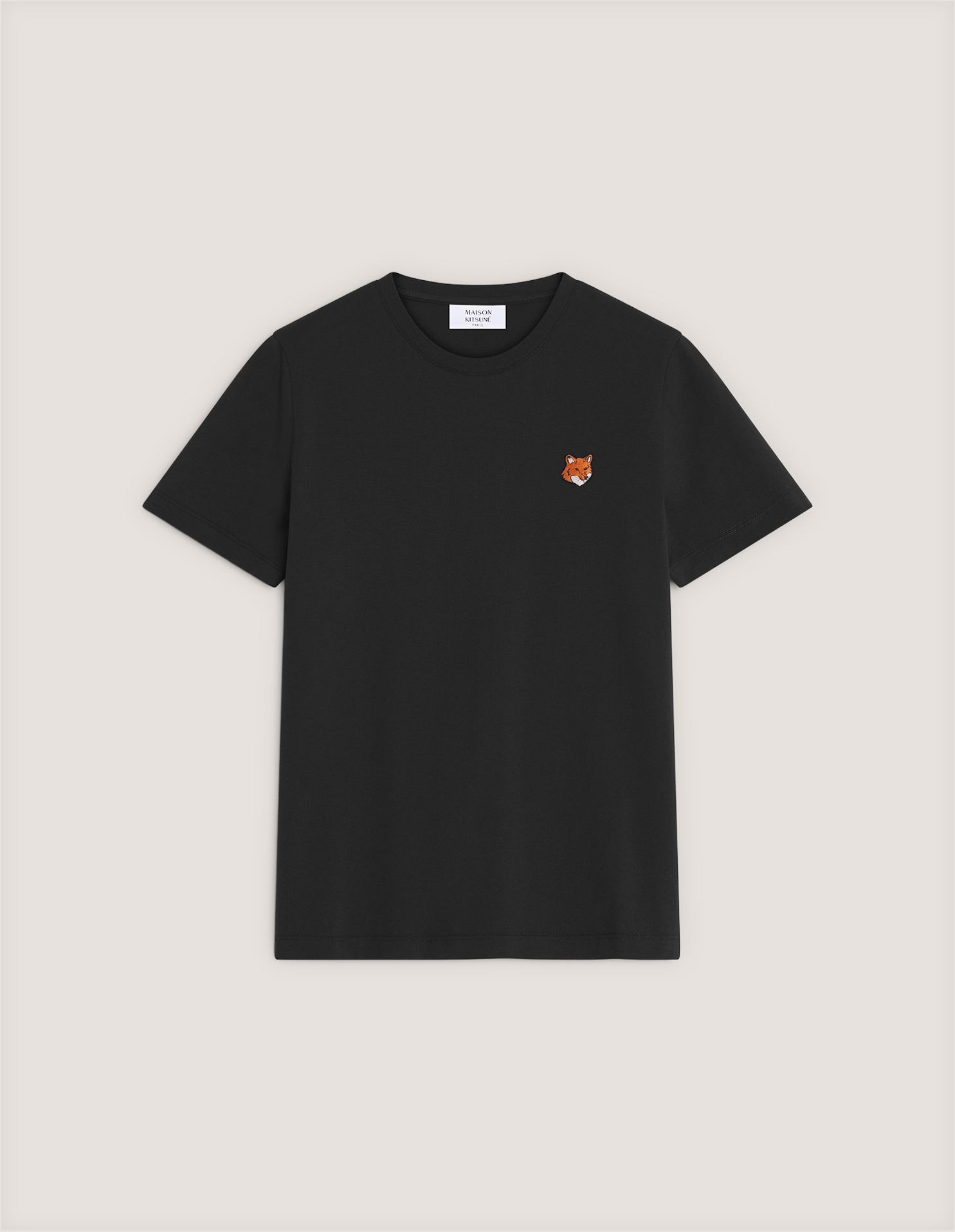 【新品】MAISON KITSUNE フォックス刺繍 Tシャツ ブラック S FOX HEAD REGULAR TEE-SHIRT | Maison Kitsuné