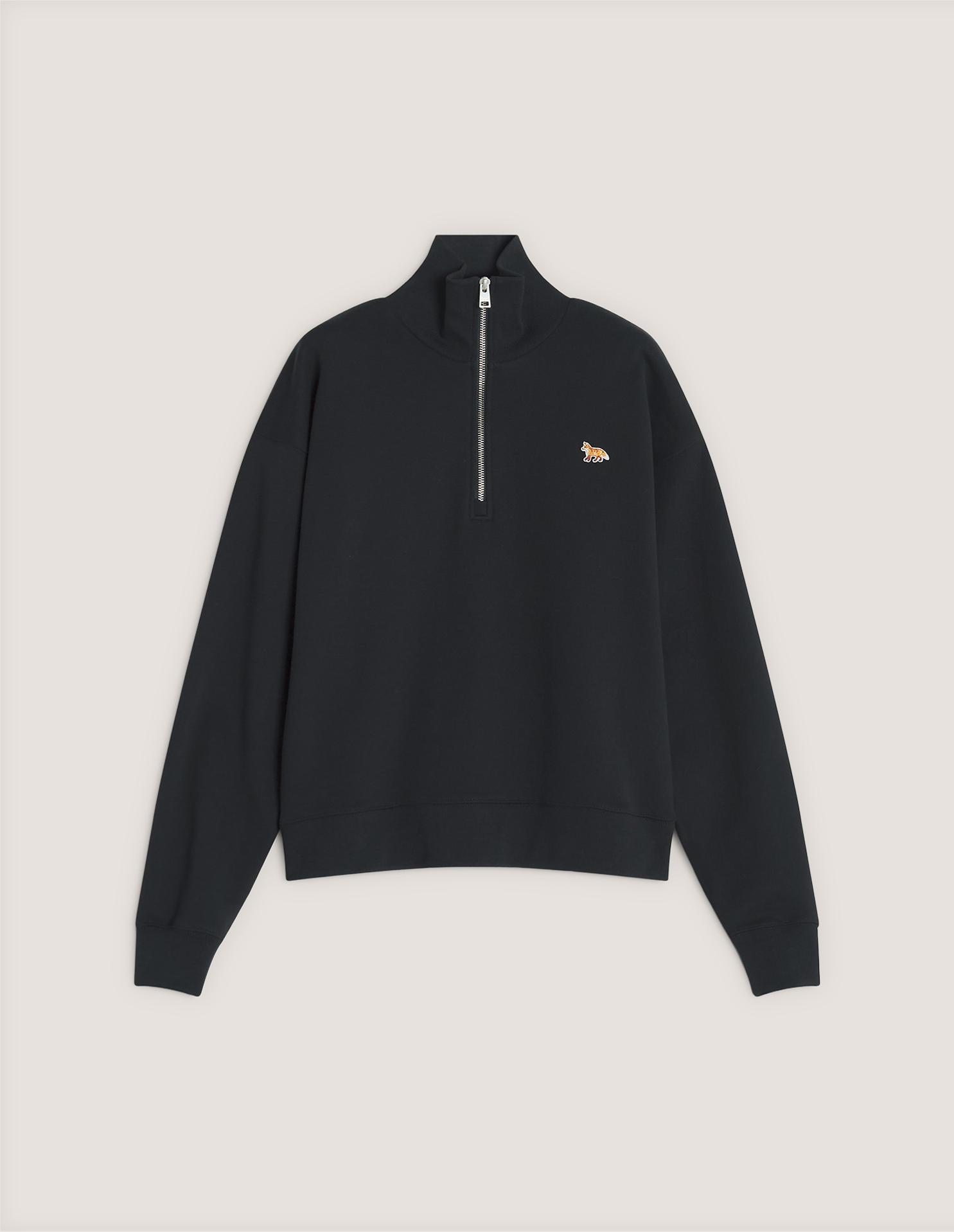 トップス Kitsune BABY FOX PATCH HALF ZIP SWEAT BABY FOX HALF ZIPPED SWEATSHIRT | Maison Kitsuné