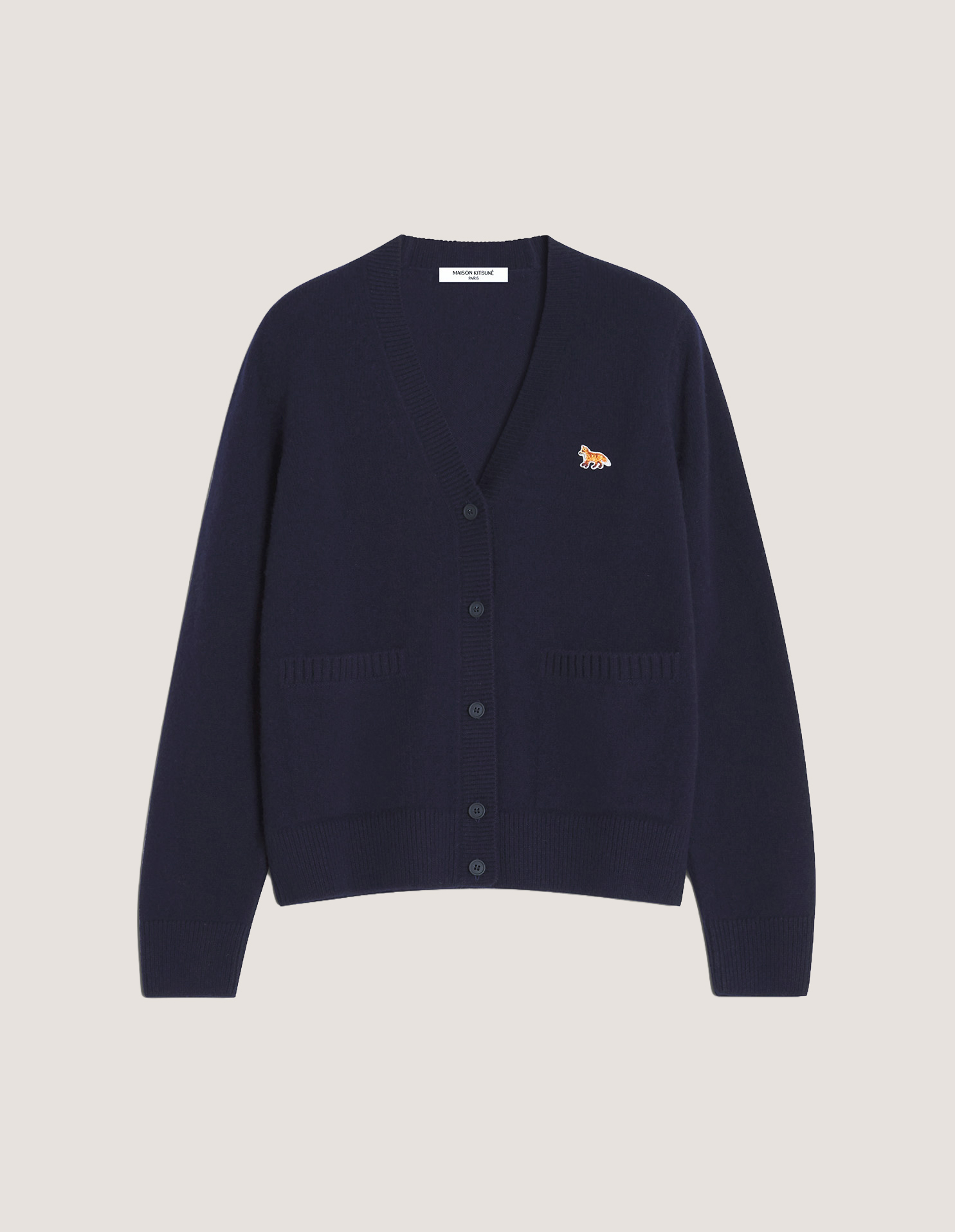 BABY FOX LAMBSWOOL BOXY CARDIGAN | Maison Kitsuné