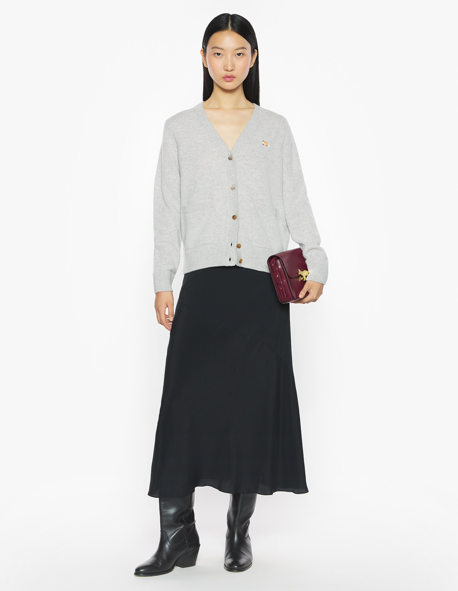BABY FOX LAMBSWOOL BOXY CARDIGAN | Maison Kitsuné